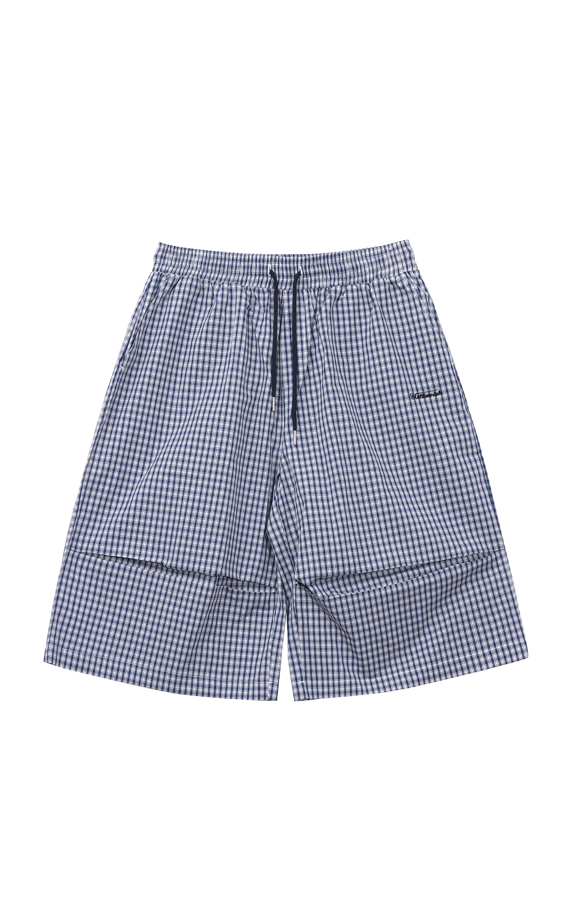 UNTILWERICH Check Drawstring Wide Shorts