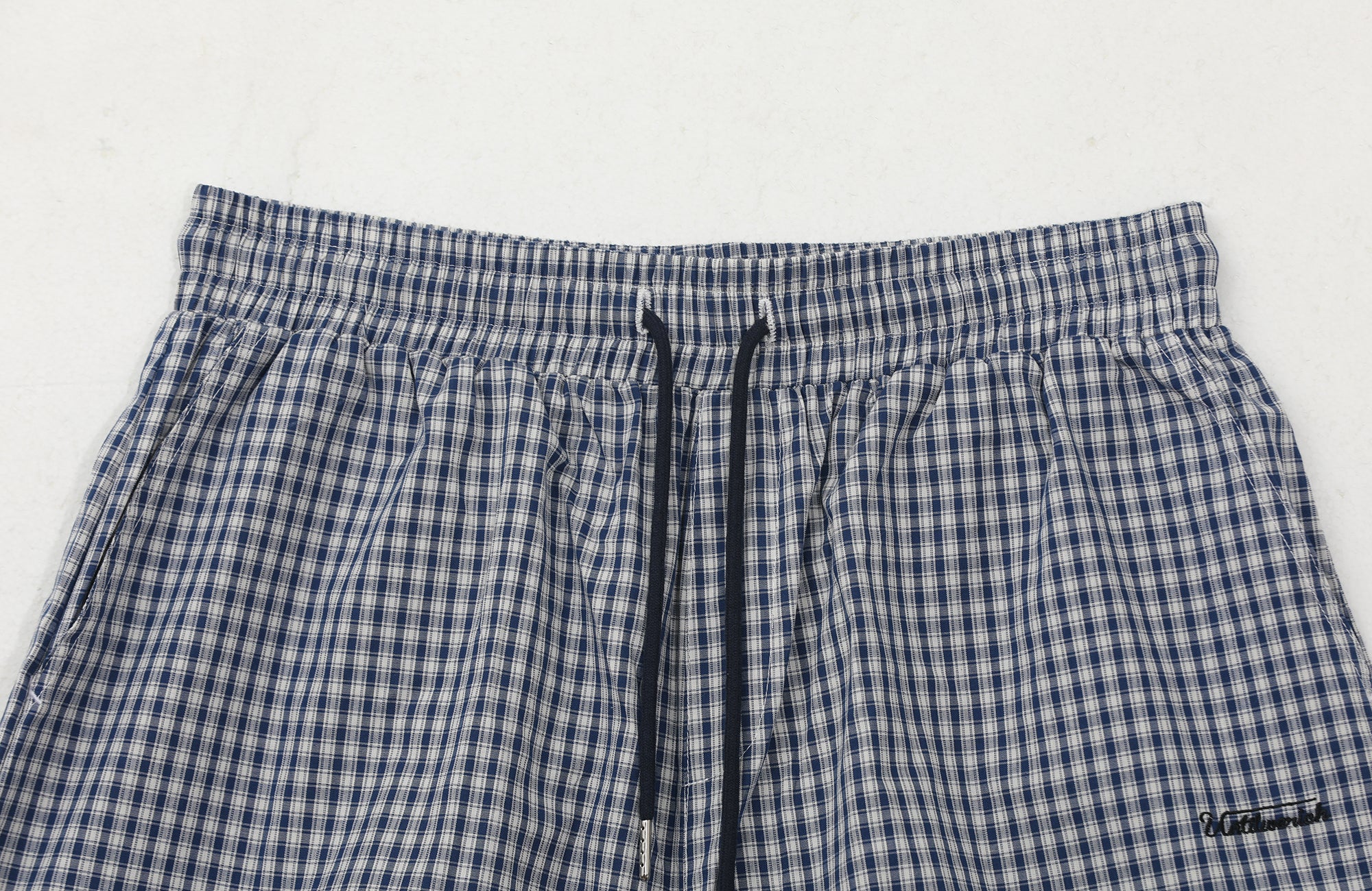 UNTILWERICH Check Drawstring Wide Shorts
