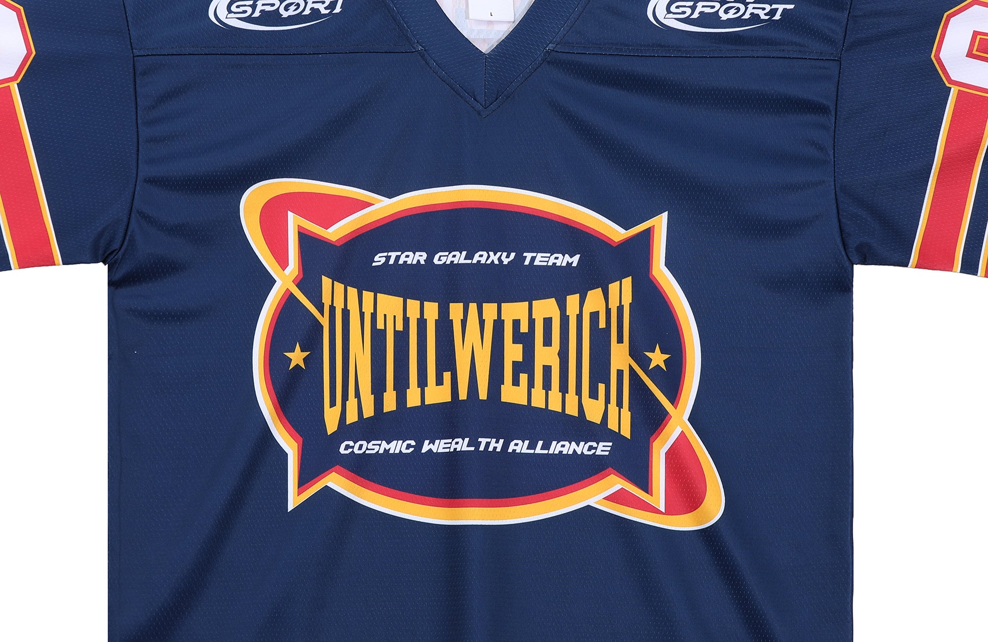 UNTILWERICH V-Neck Graphic Hockey Short-Sleeve Jersey