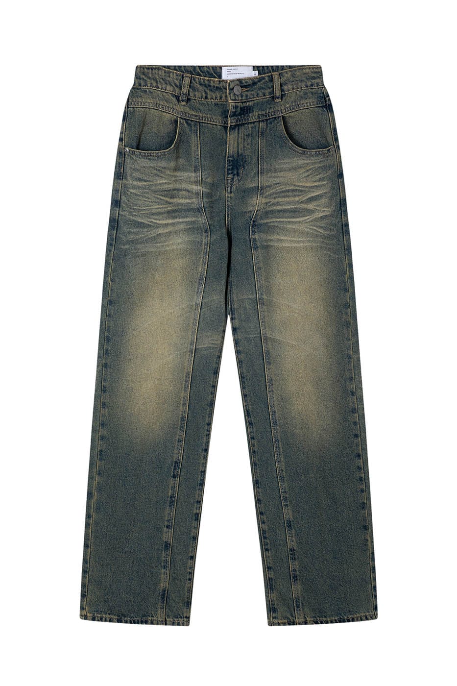 ARTIFICIAL WORLD Crinkled Straight-Leg Washed Jeans