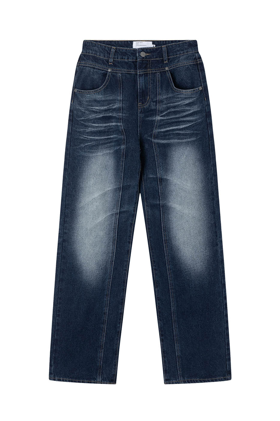 ARTIFICIAL WORLD Crinkled Straight-Leg Washed Jeans