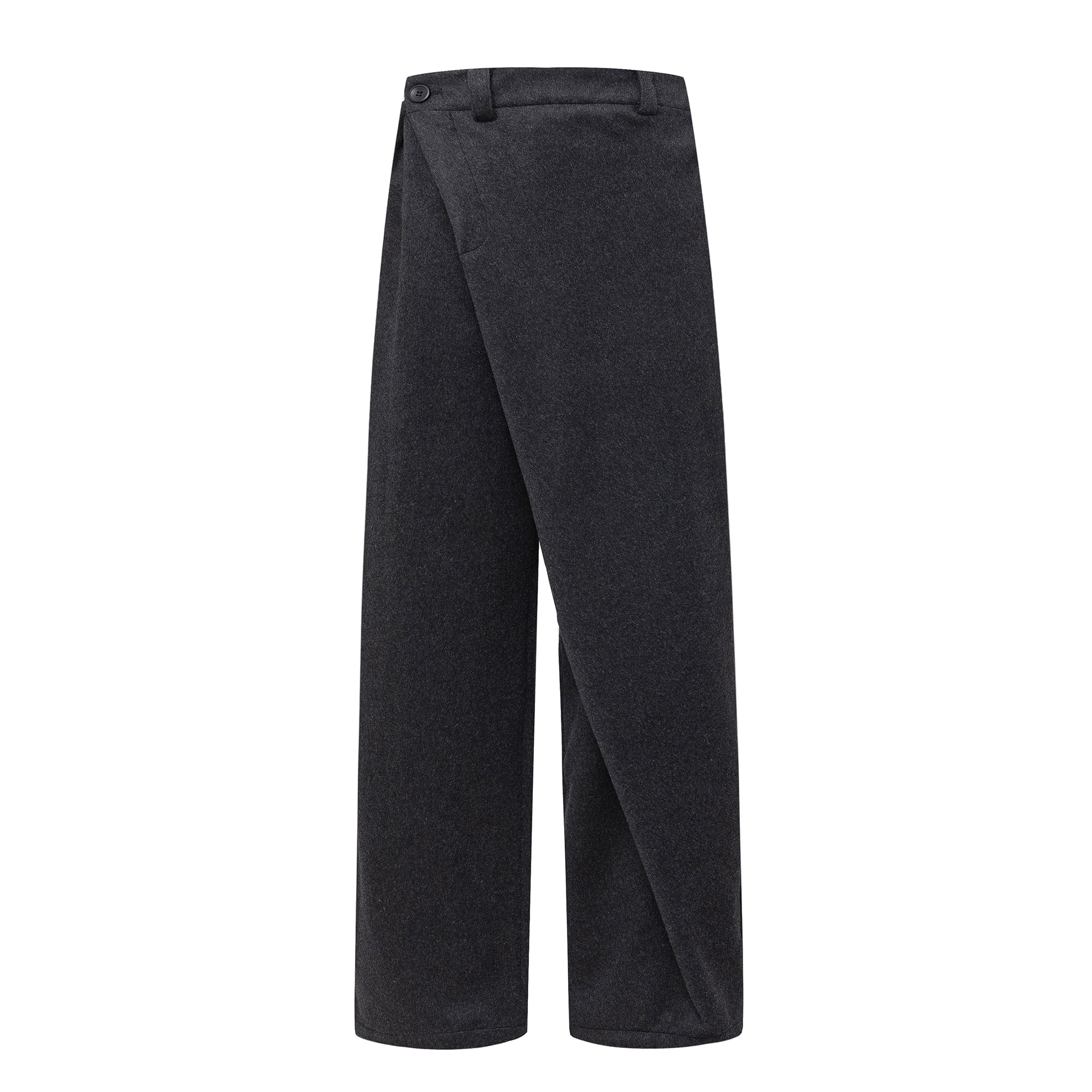 ARTIFICIAL WORLD Asymmetrical Overlay Wool Wide-Leg Pants, premium urban and streetwear designers apparel on PROJECTISR.com, ARTIFICIAL WORLD