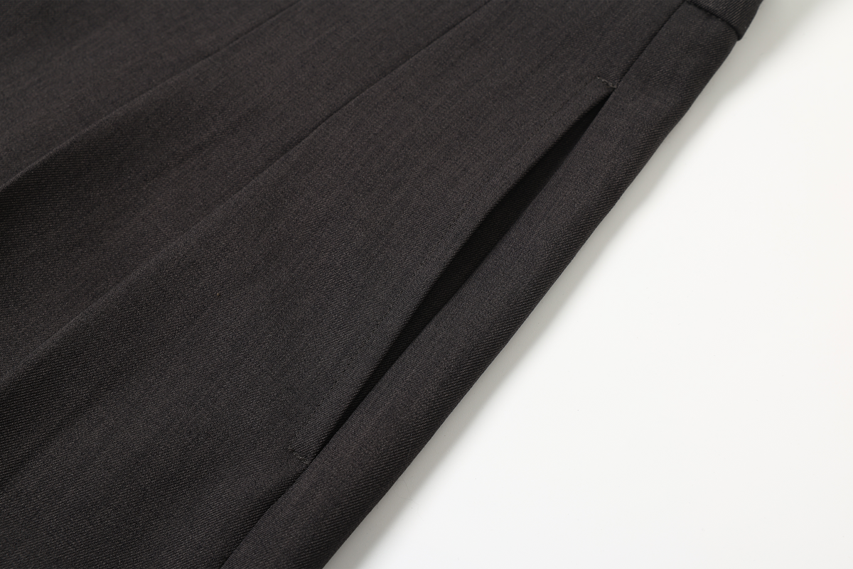TGNS Pleated Curved Wide-Leg Trousers