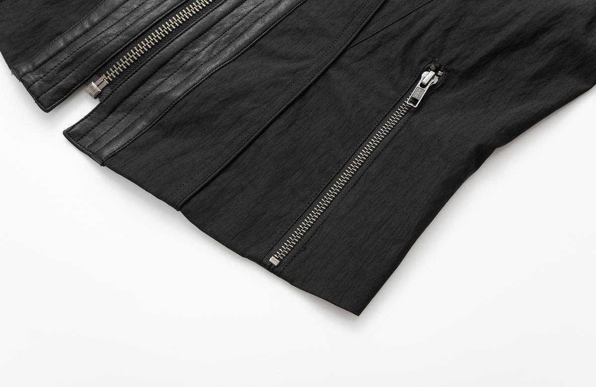 2000RSK Deconstructed Spliced Faux Leather Jacket