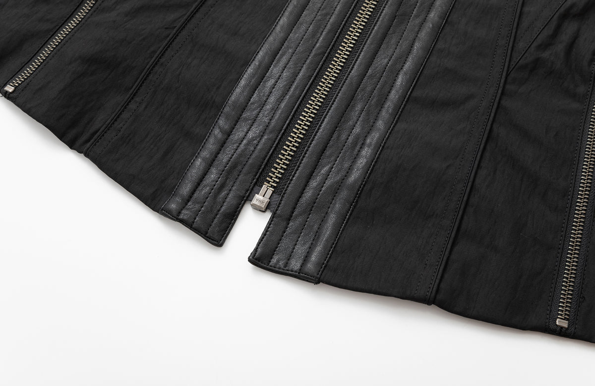 2000RSK Deconstructed Spliced Faux Leather Jacket