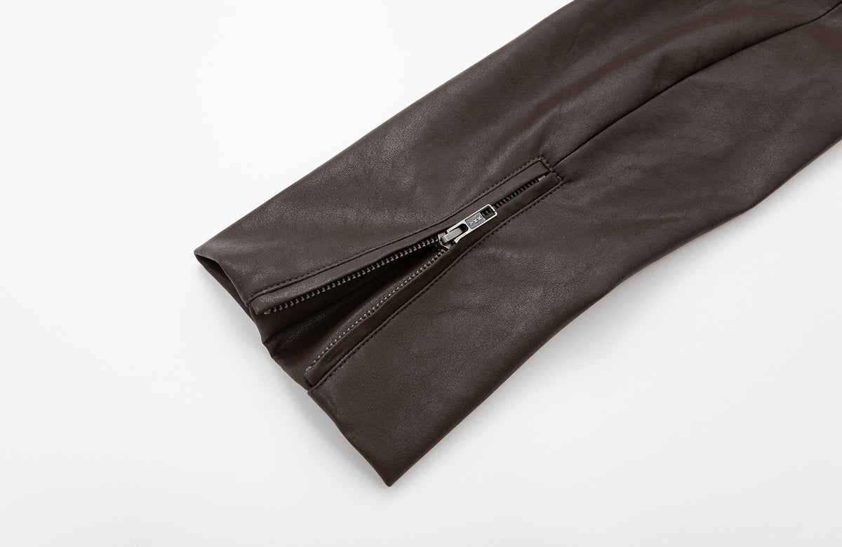 2000RSK Deconstructed Irregular Faux Leather Jacket