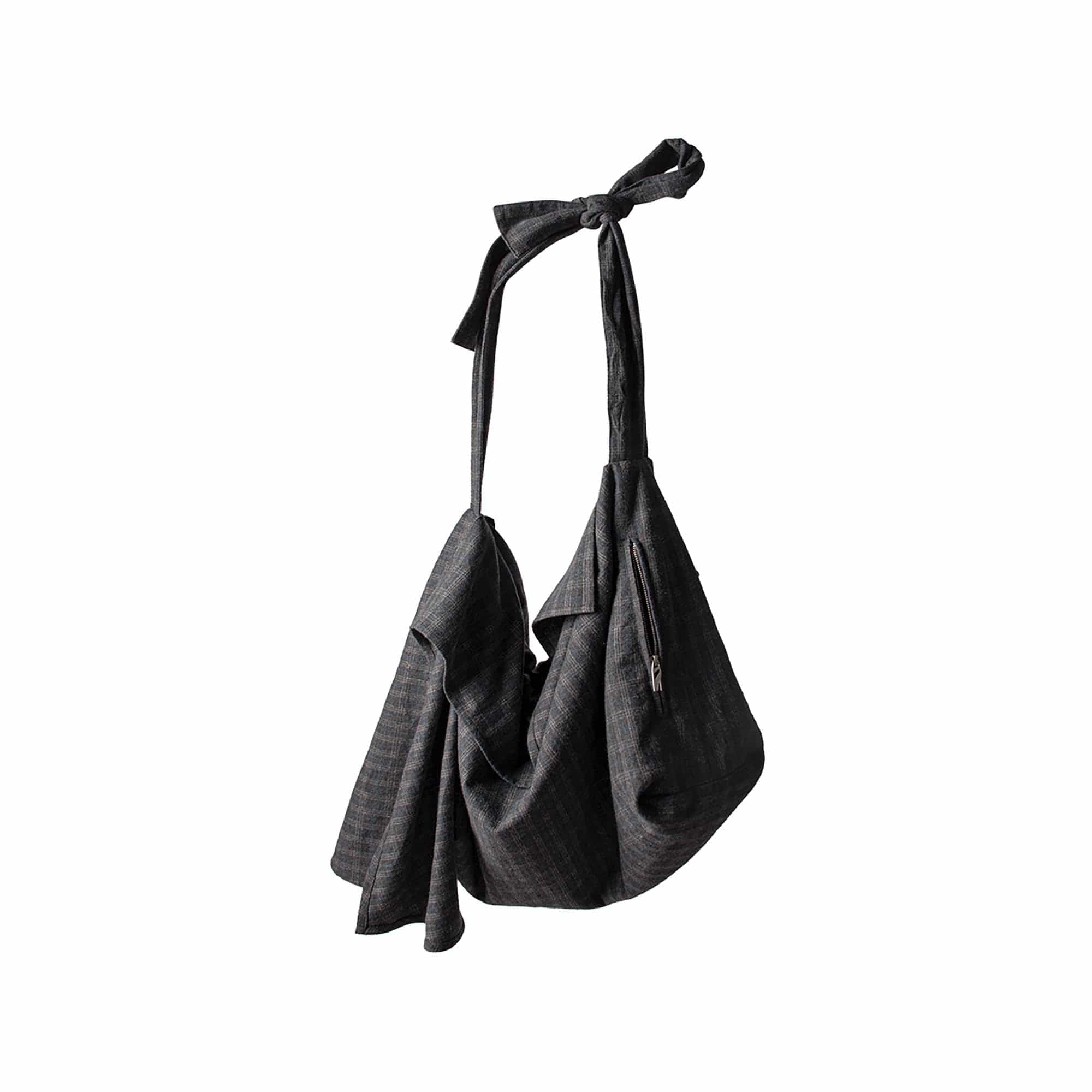 RELABEL Plaid Wool-Blended Knot Handle Hobo Bag, premium urban and streetwear designers apparel on PROJECTISR.com, RELABEL