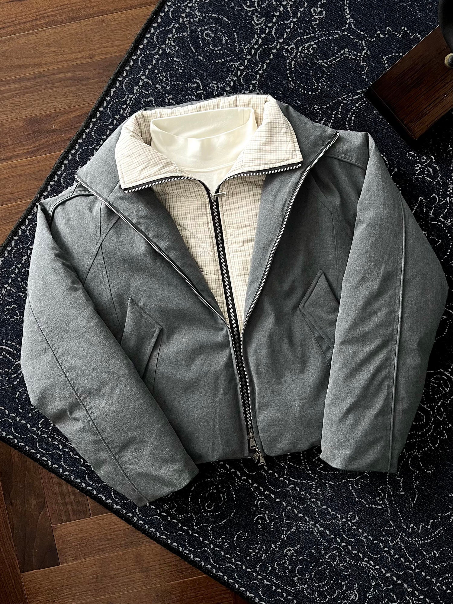 CATSSTAC Plaid Layered Down Jacket