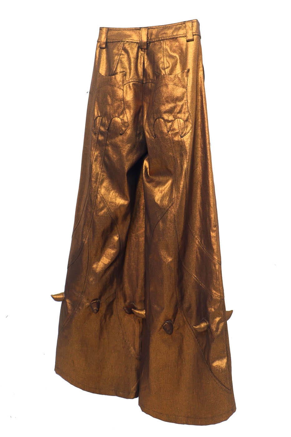 EMBRYO Metallic Devil Horned Wide-Leg Pants, premium urban and streetwear designers apparel on PROJECTISR.com, EMBRYO