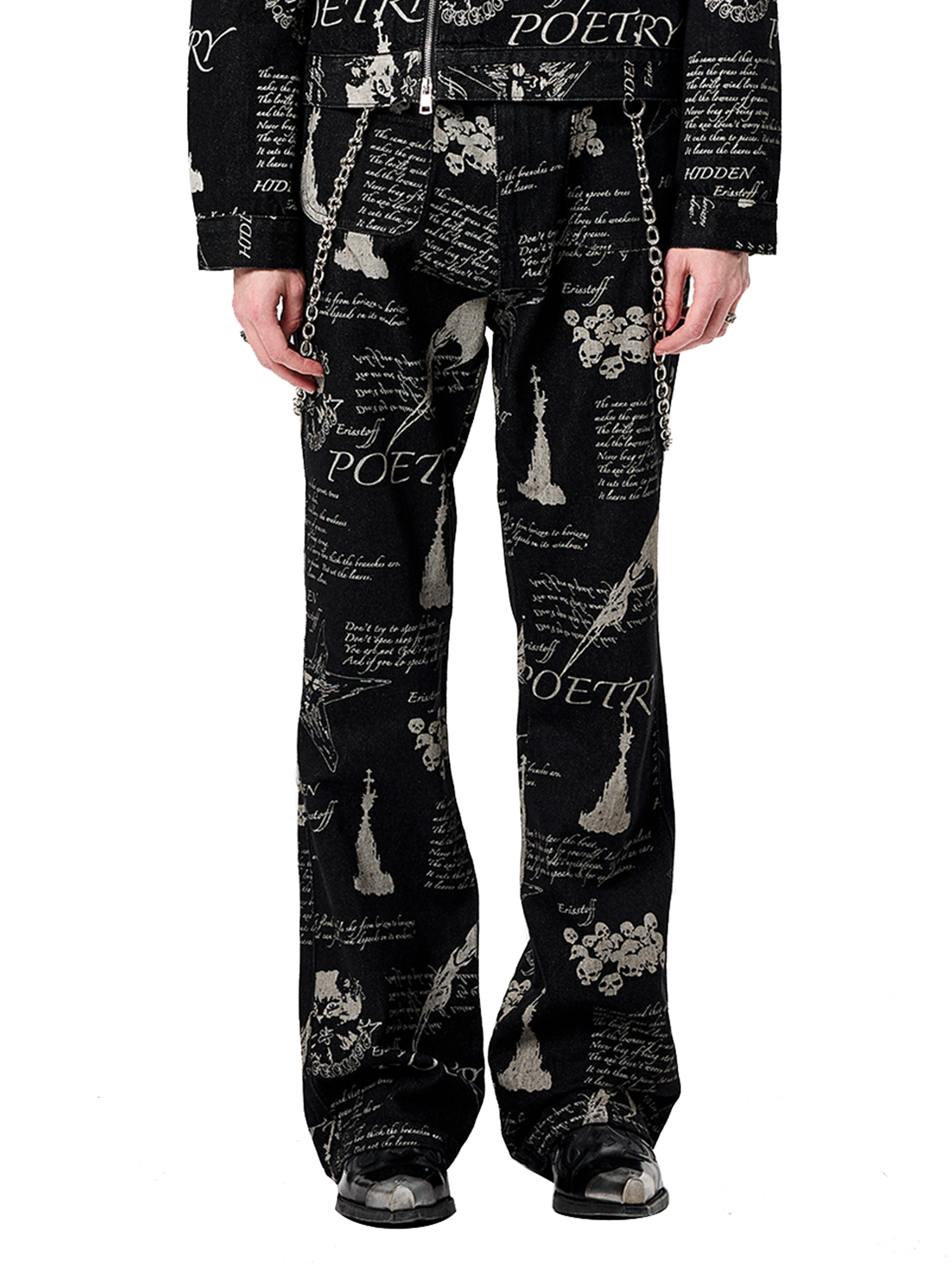 CYCYCY Punk Washed Graffiti Jeans