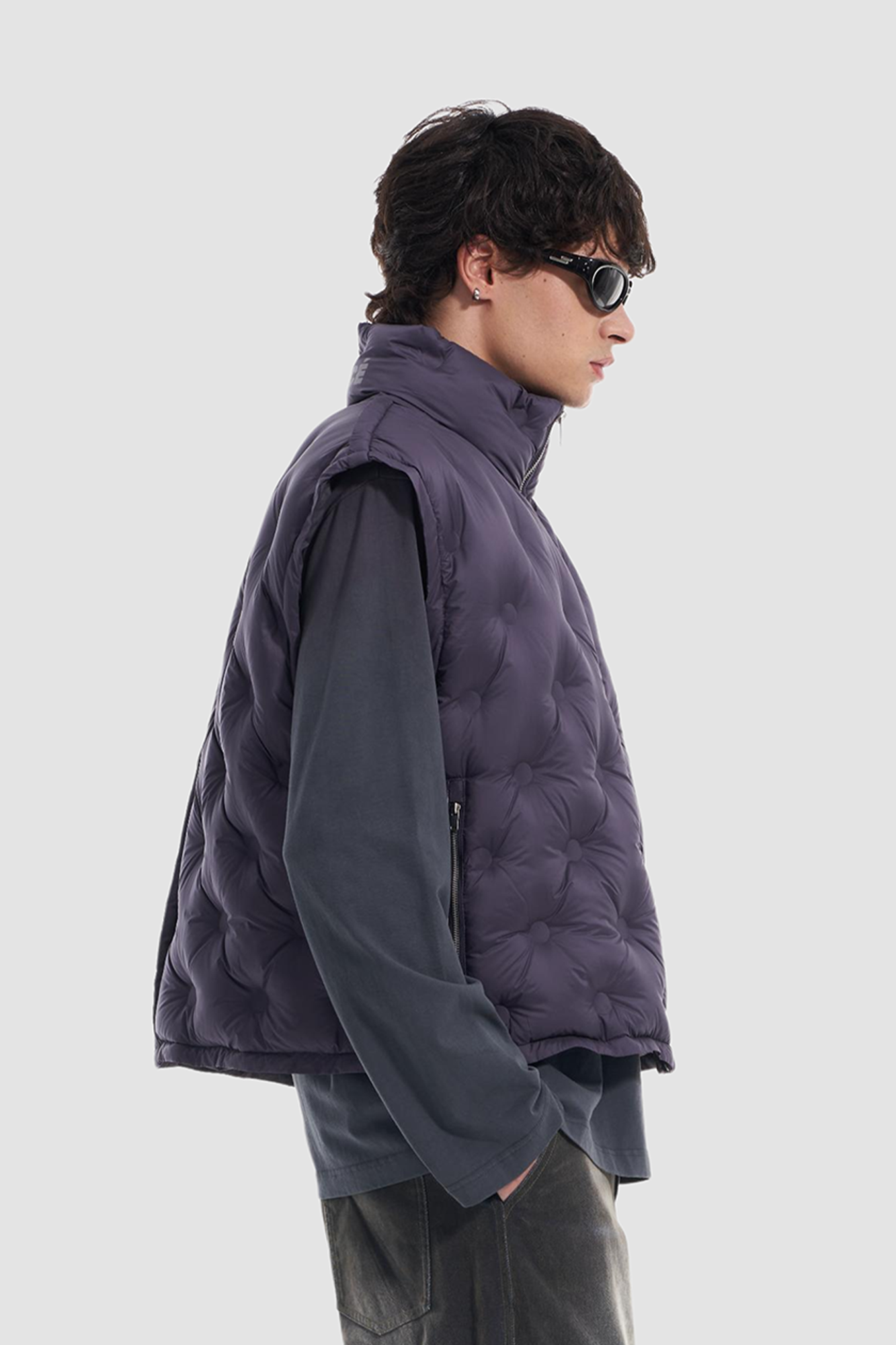 VANN VALRENCE Bubble-Quilted High-Neck Down Vest