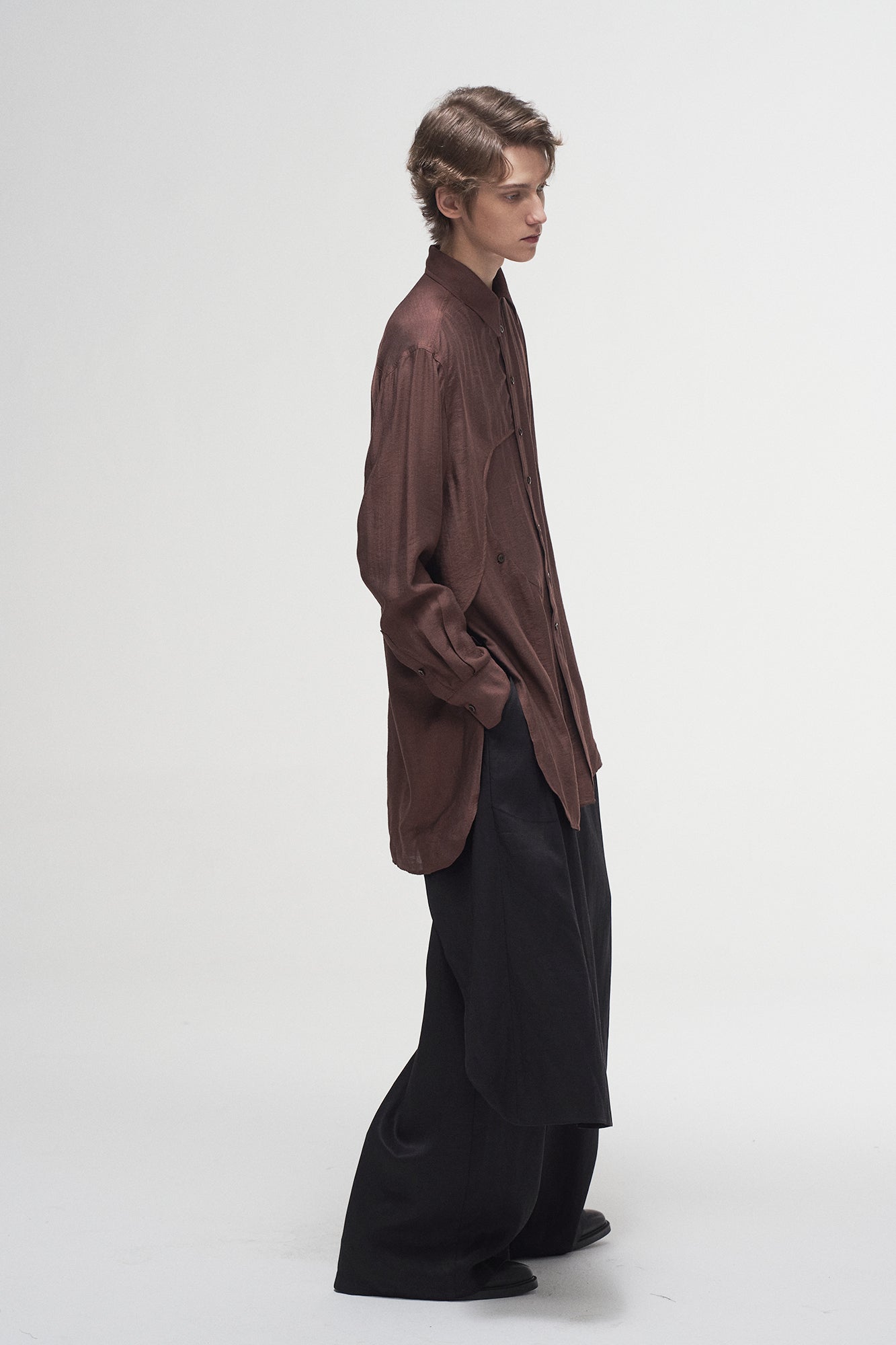 ILNya Nieternite Nifutur Asymmetrical Double-Layer Wide-Leg Pants
