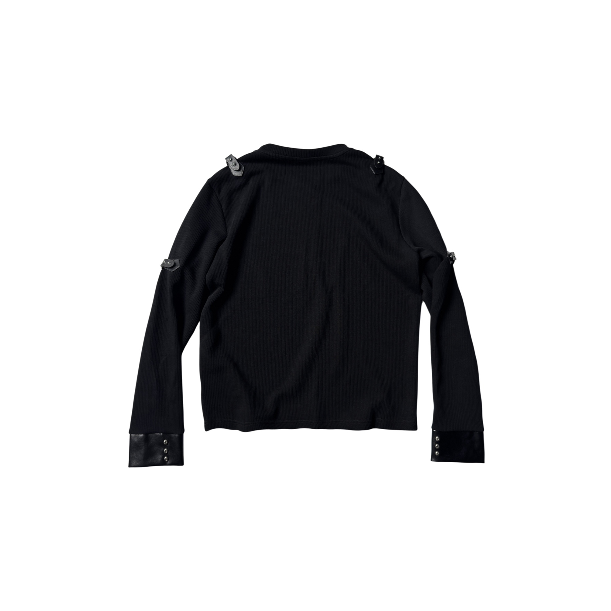 SAXGENWON Union Jack Rivet Spliced Punk Long-Sleeve Tee
