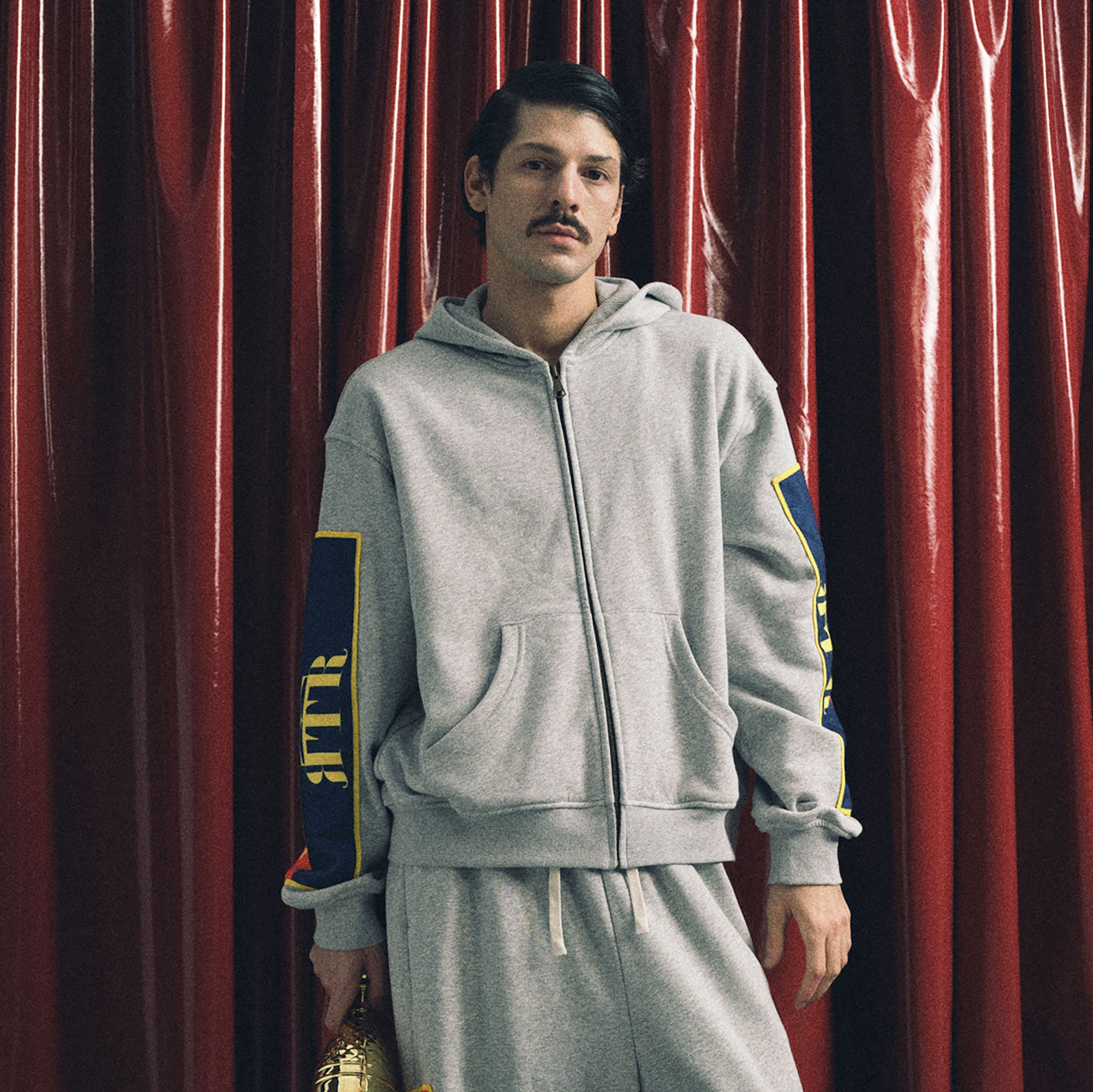 TRECLUB Graphic Patch Zip-Up Hoodie
