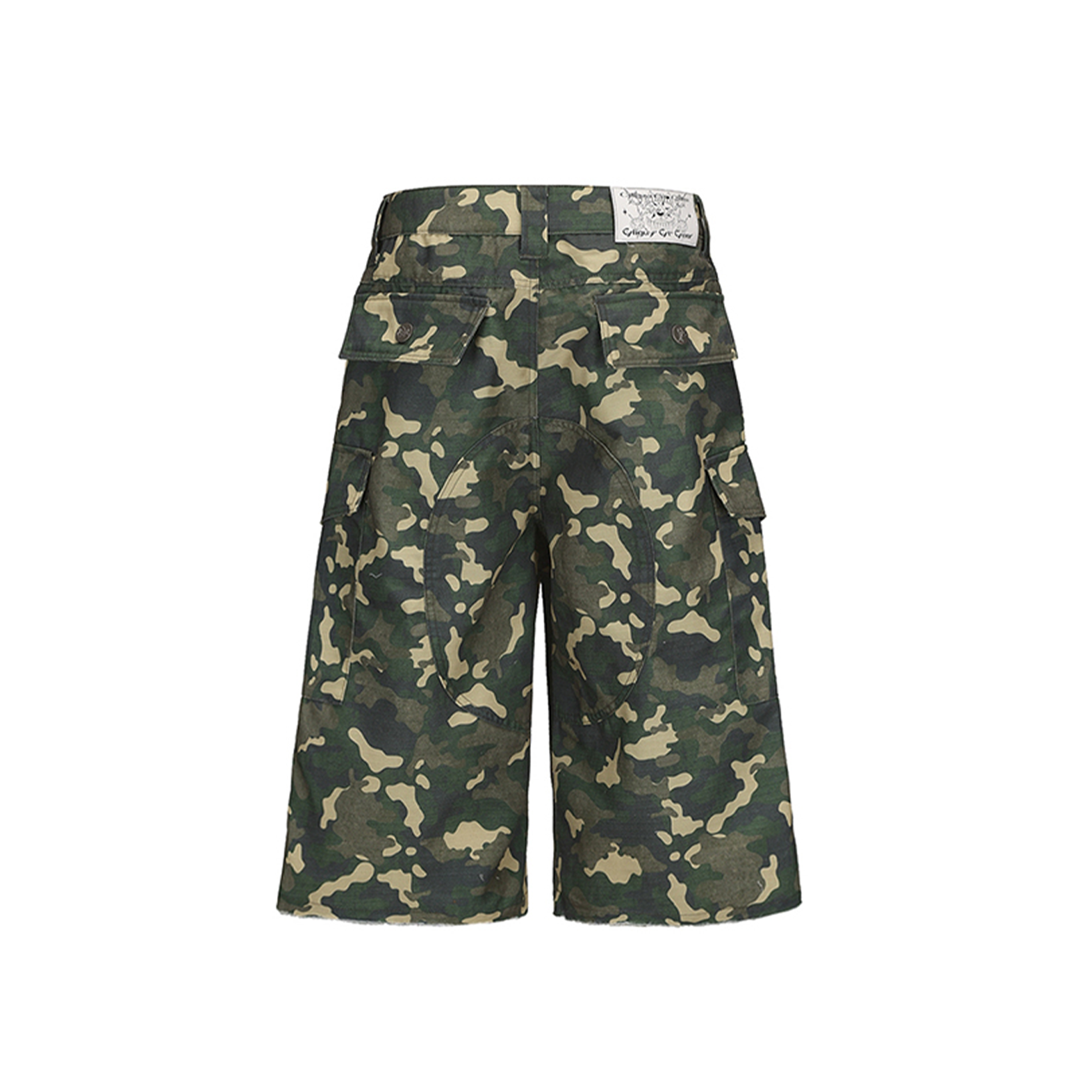 CYCYCY Camo Wide-Leg Cargo Shorts