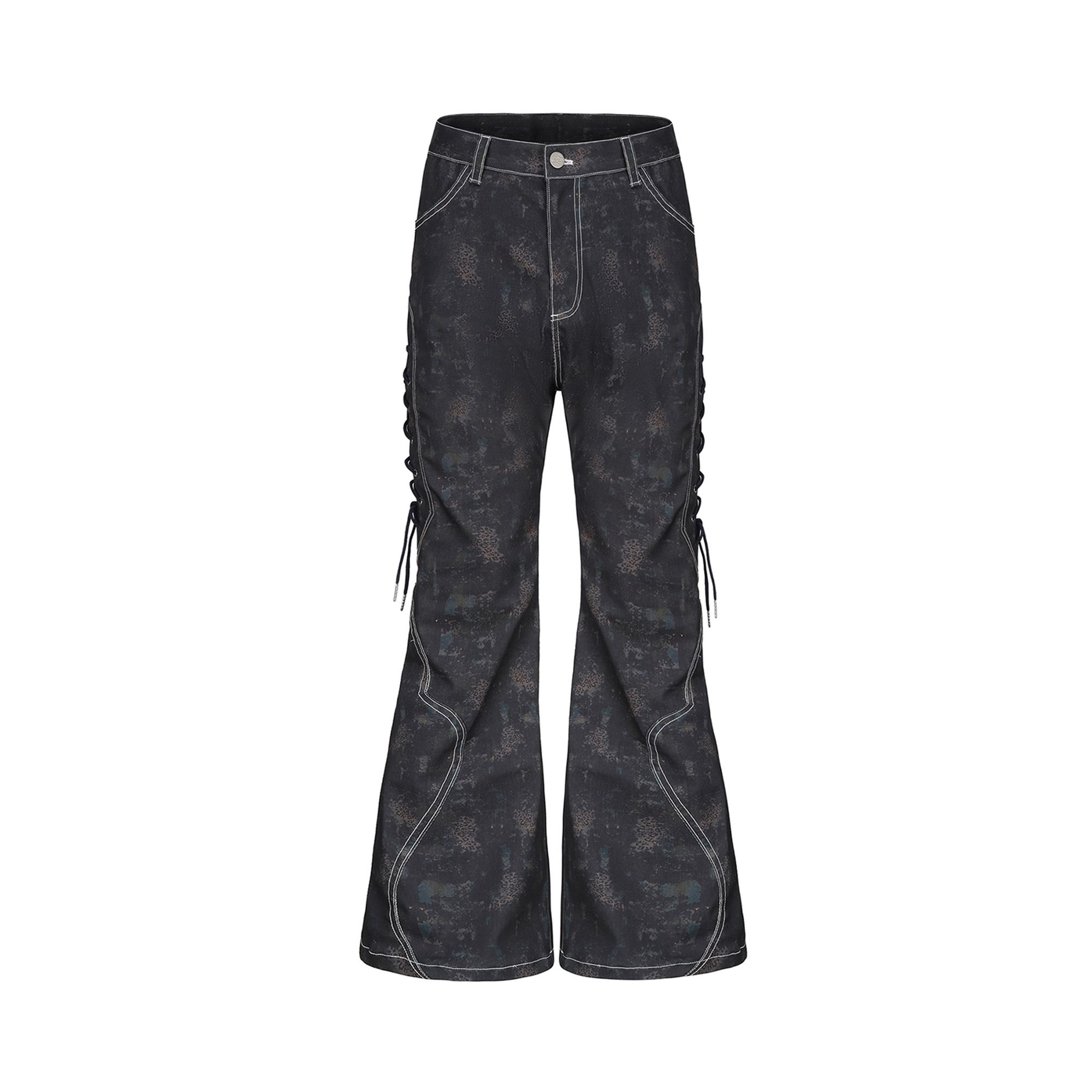 CYCYCY Wasteland Leopard Drawcord Flared Jeans