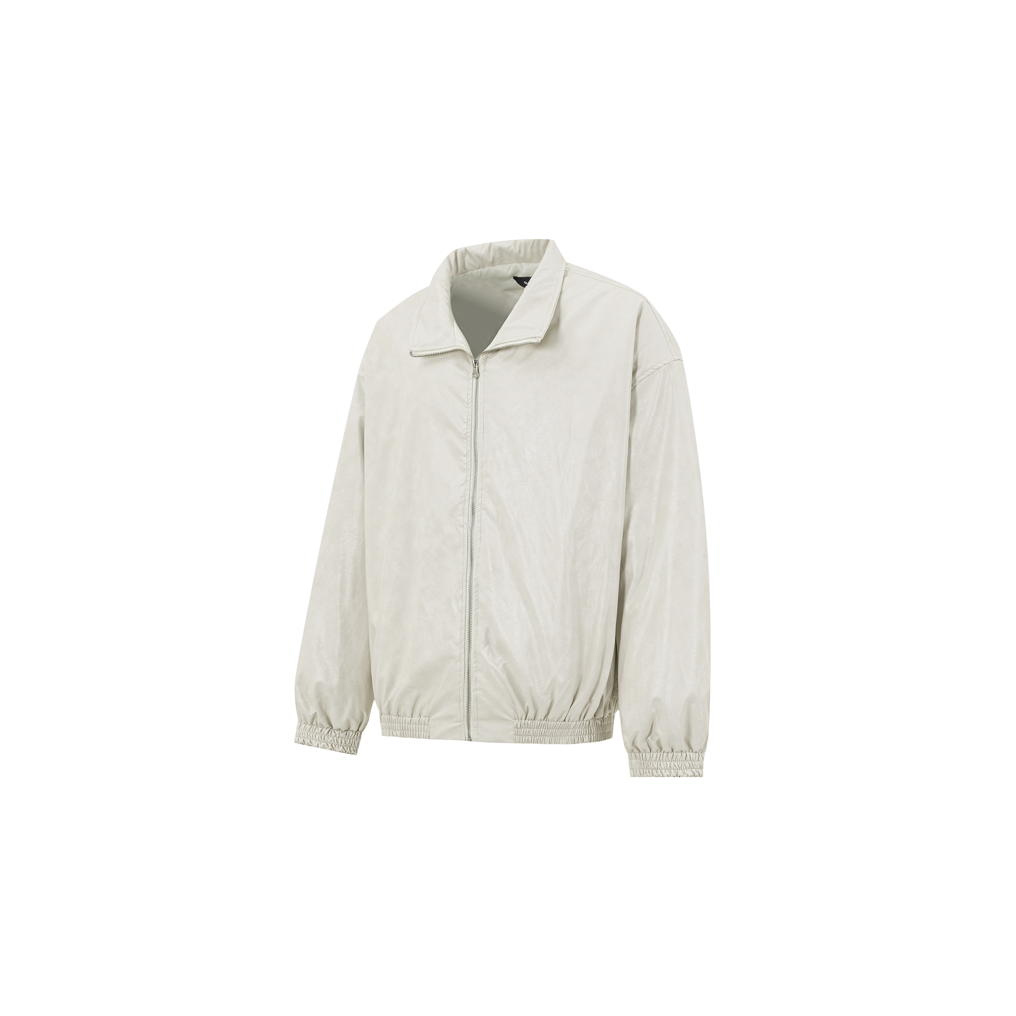 OVDY Faux Leather Crinkle Stand-Collar Jacket, premium urban and streetwear designers apparel on PROJECTISR.com, DVDY