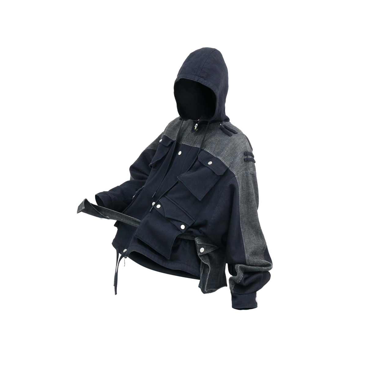 RELABEL Deconstructed Selvedge Denim Multi-Pocket Utility Jacket