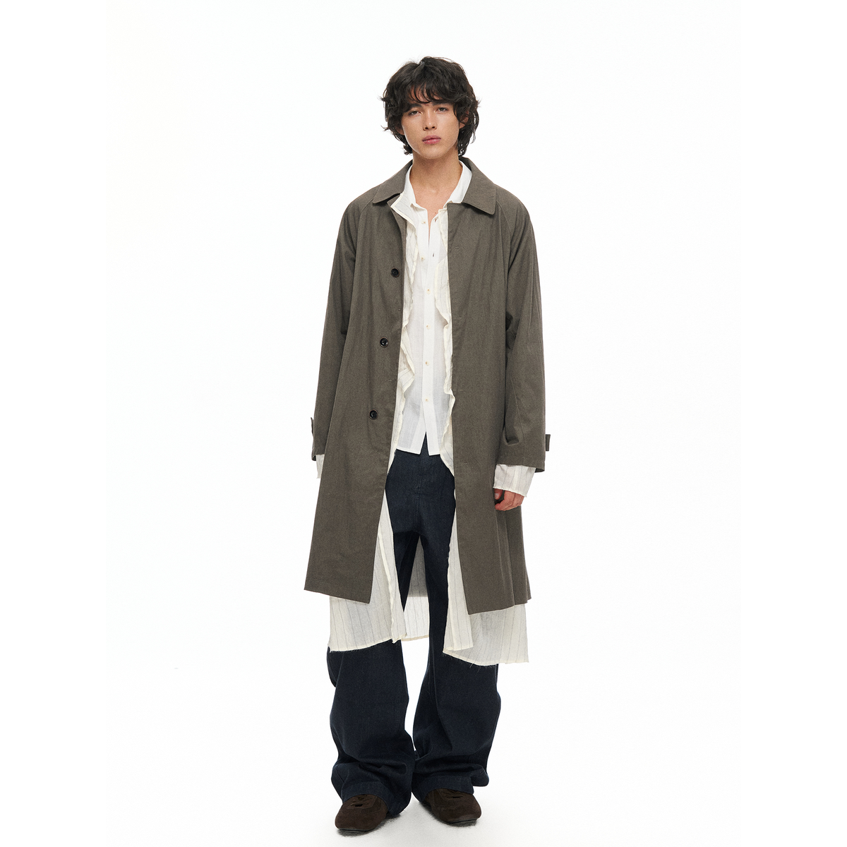TGNS Retro Oversized Longline Trench Coat