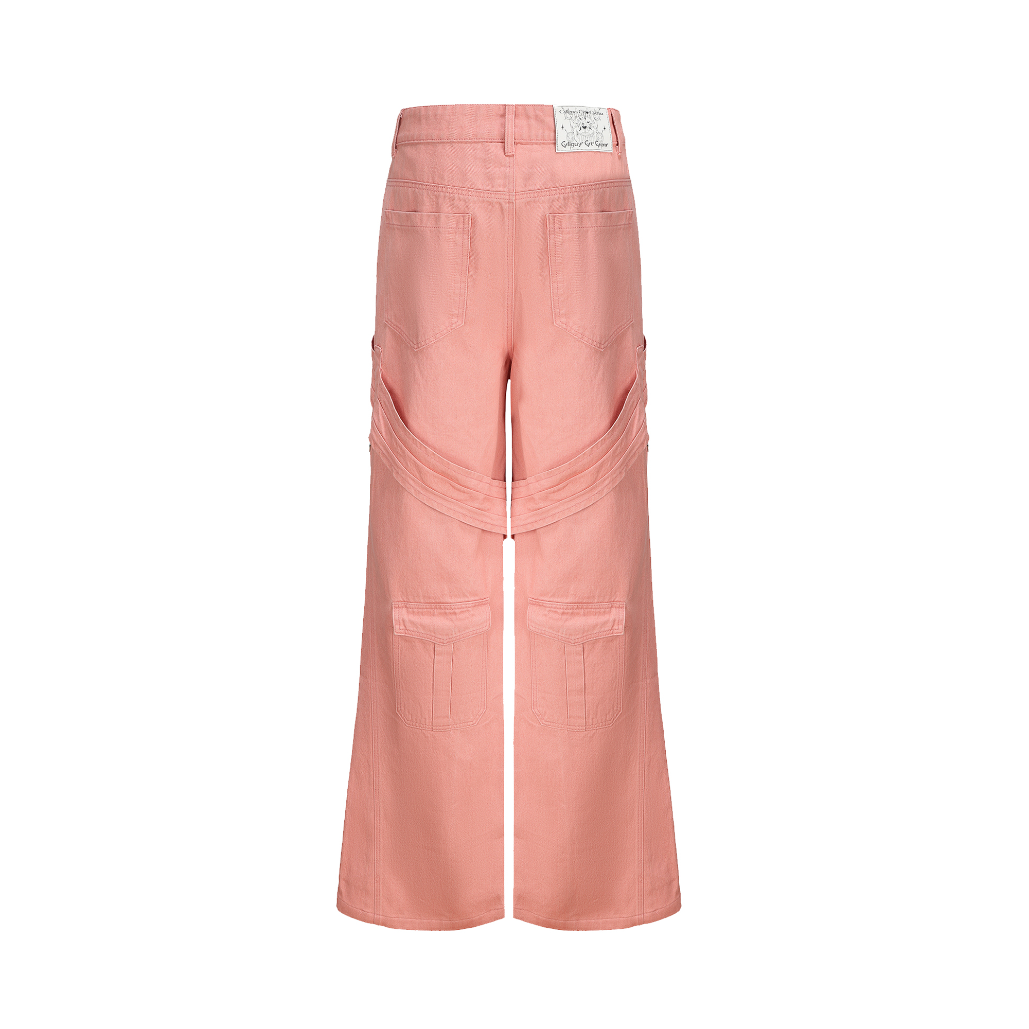 CYCYCY Tie Detail Multi-Pocket Cargo Jeans