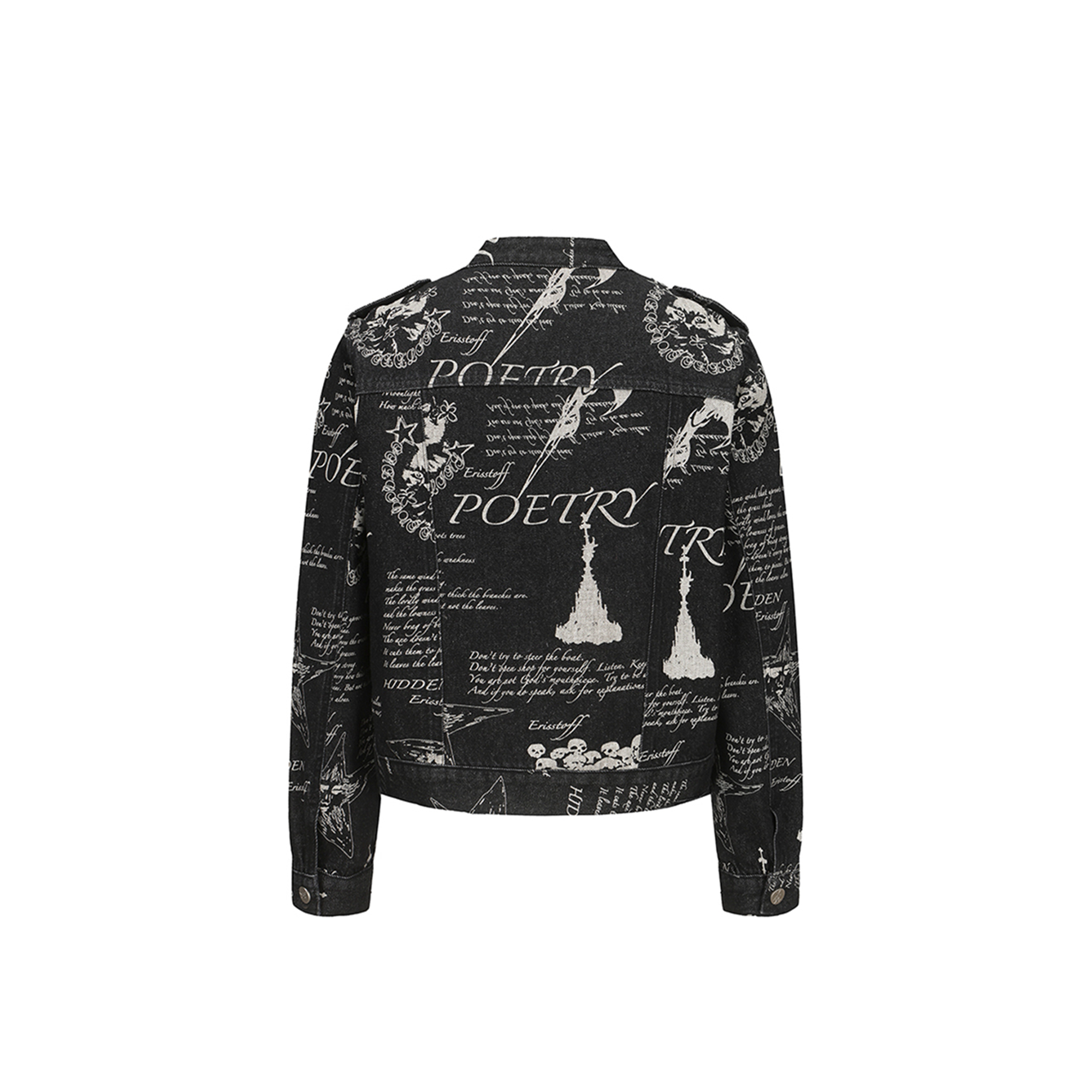 CYCYCY Punk Washed Graffiti Moto Denim Jacket