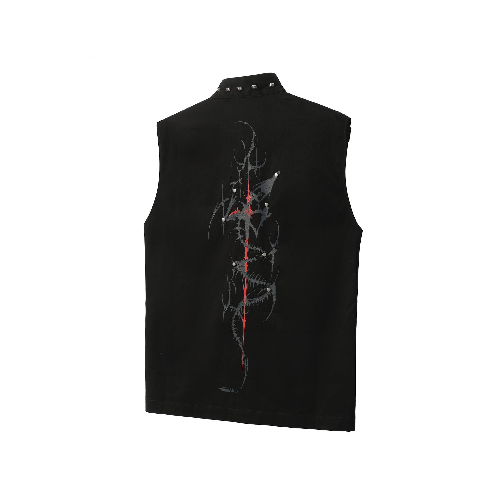 DREAM BAND Skull Studded Stand-Collar Vest
