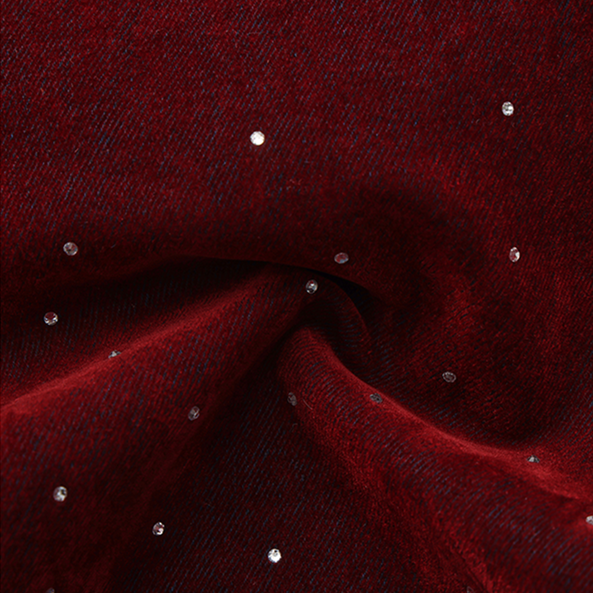 VANN VALRENCE Diamond-Studded Velvet Barrel Leg Trousers