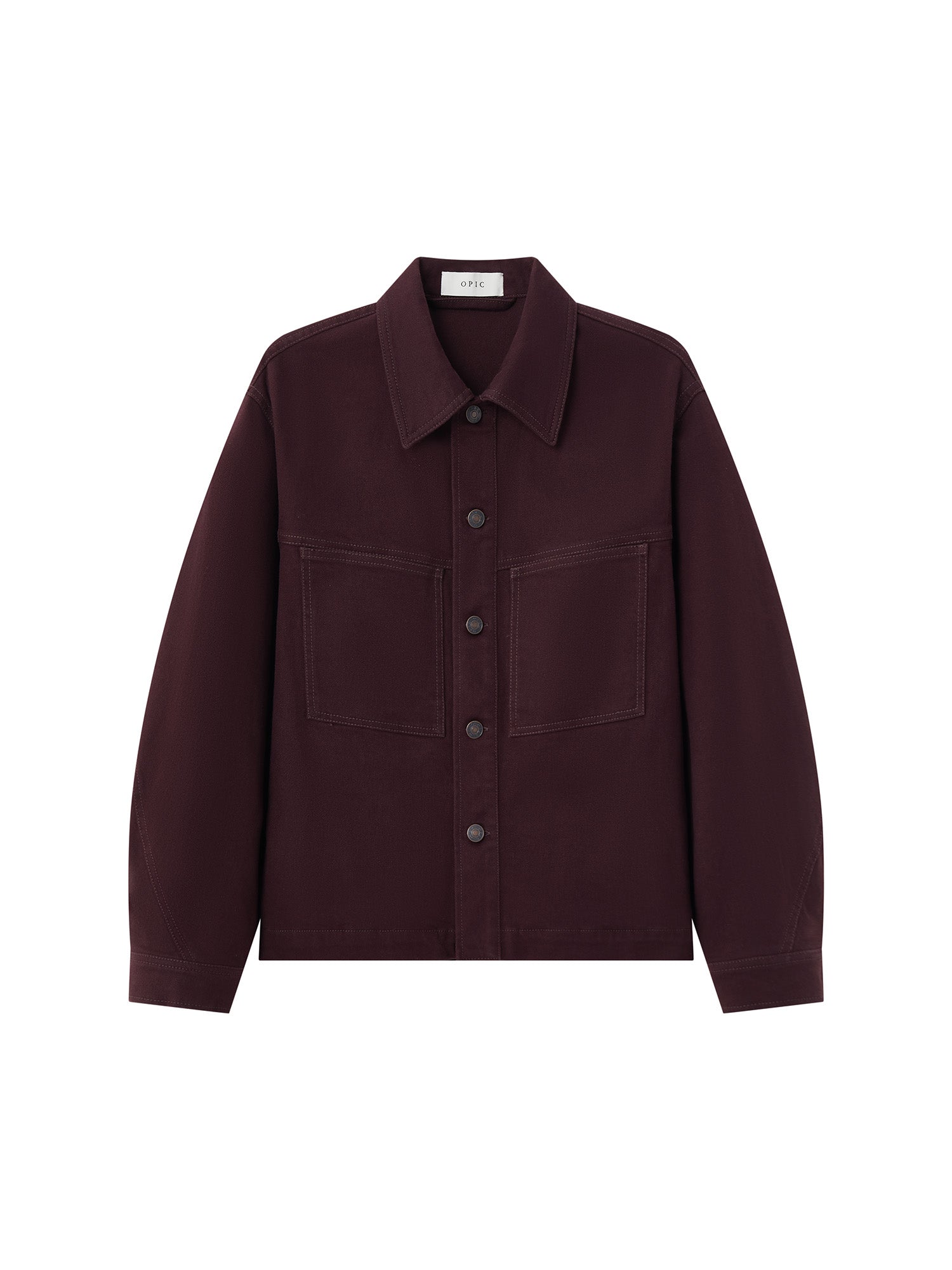 OPICLOTH Washed Patch-Pockets Curved-Cuffs Jacket