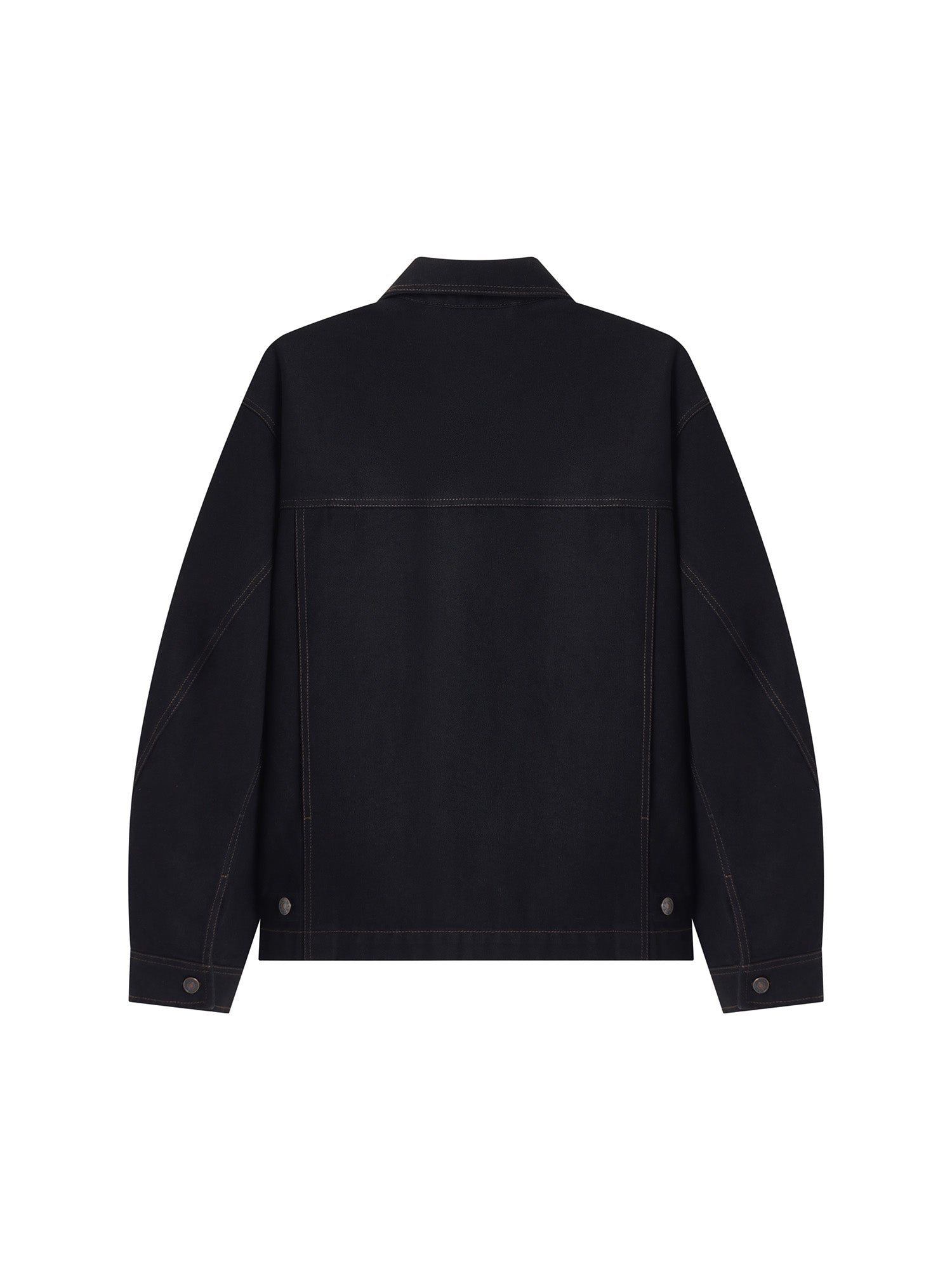 OPICLOTH Washed Patch-Pockets Curved-Cuffs Jacket