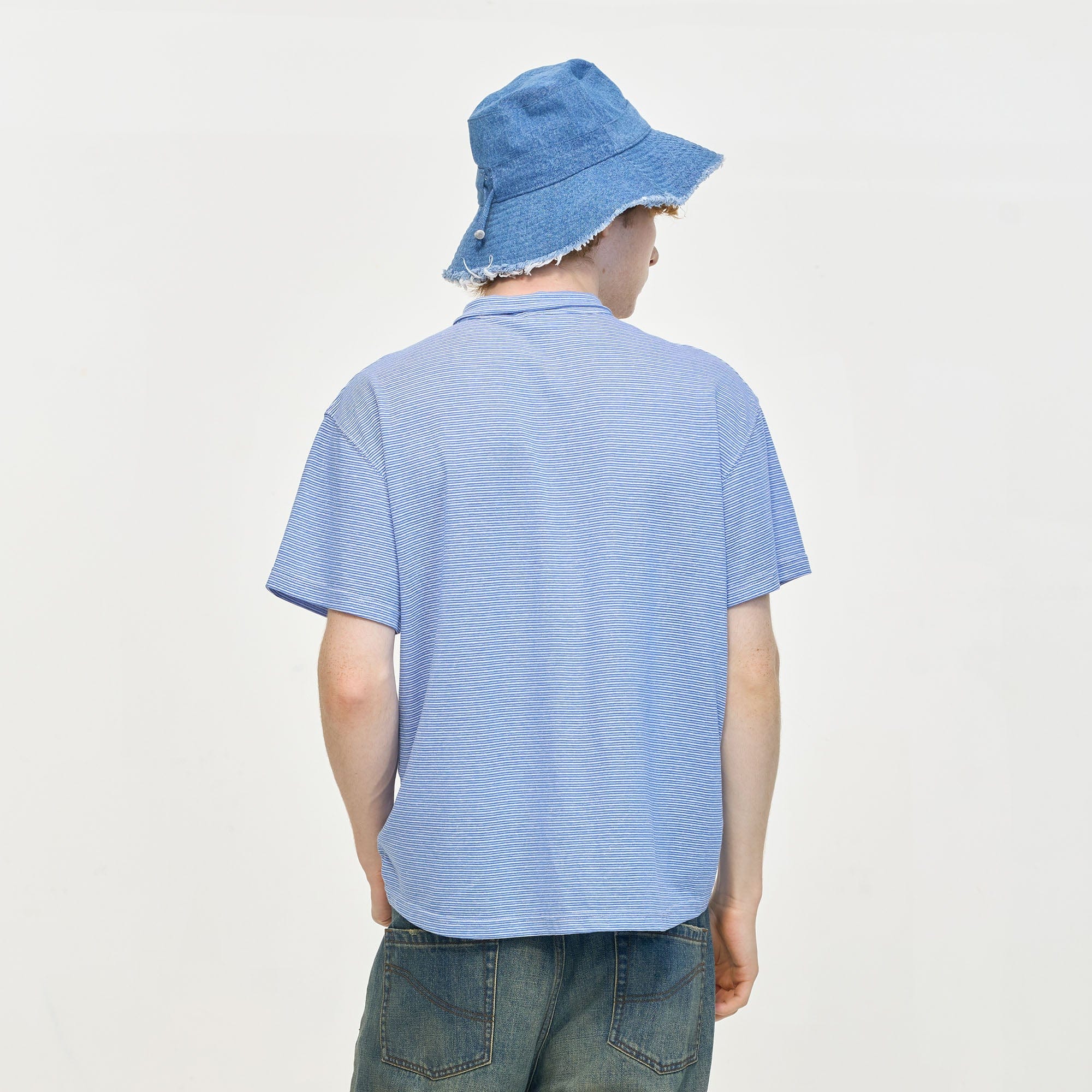 LEONSENSE Classical Striped Tie-Neck T-Shirt, premium urban and streetwear designers apparel on PROJECTISR.com, LEONSENSE