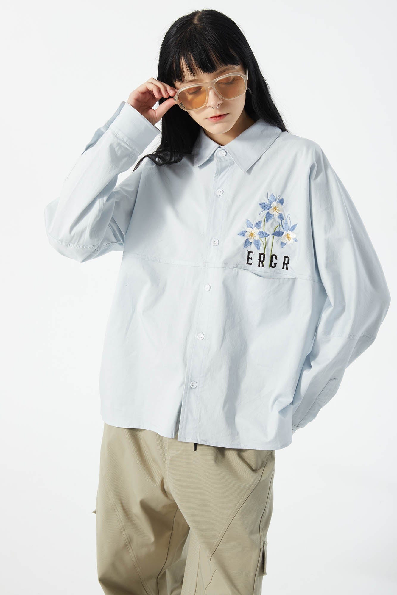 ERROR CODE ROBOT Botanical Embroidered Logo Shirt, premium urban and streetwear designers apparel on PROJECTISR.com, ERROR CODE ROBOT