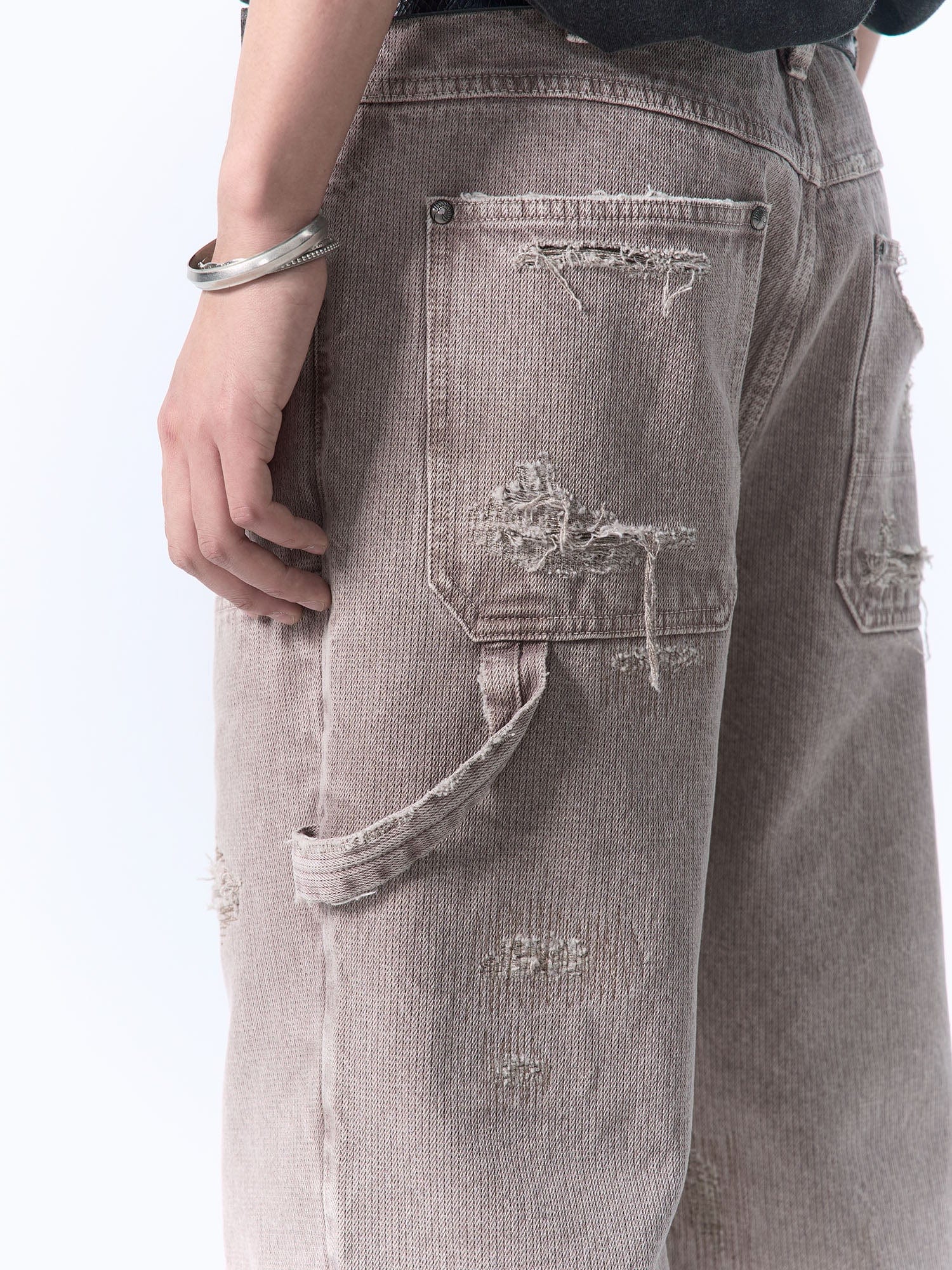 IN EXISTENCE Distressed Double-Knee Carpenter Jeans