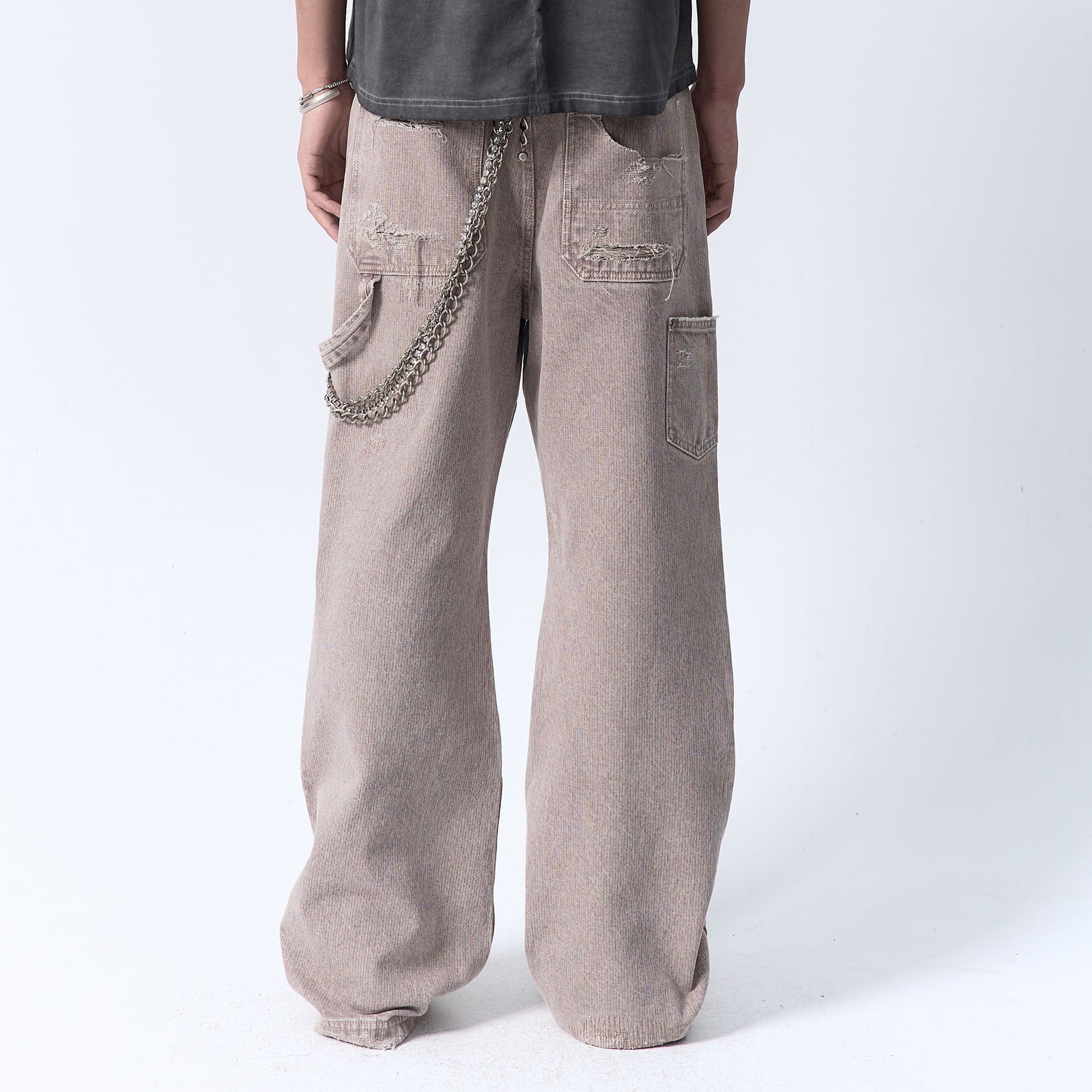IN EXISTENCE Distressed Double-Knee Carpenter Jeans