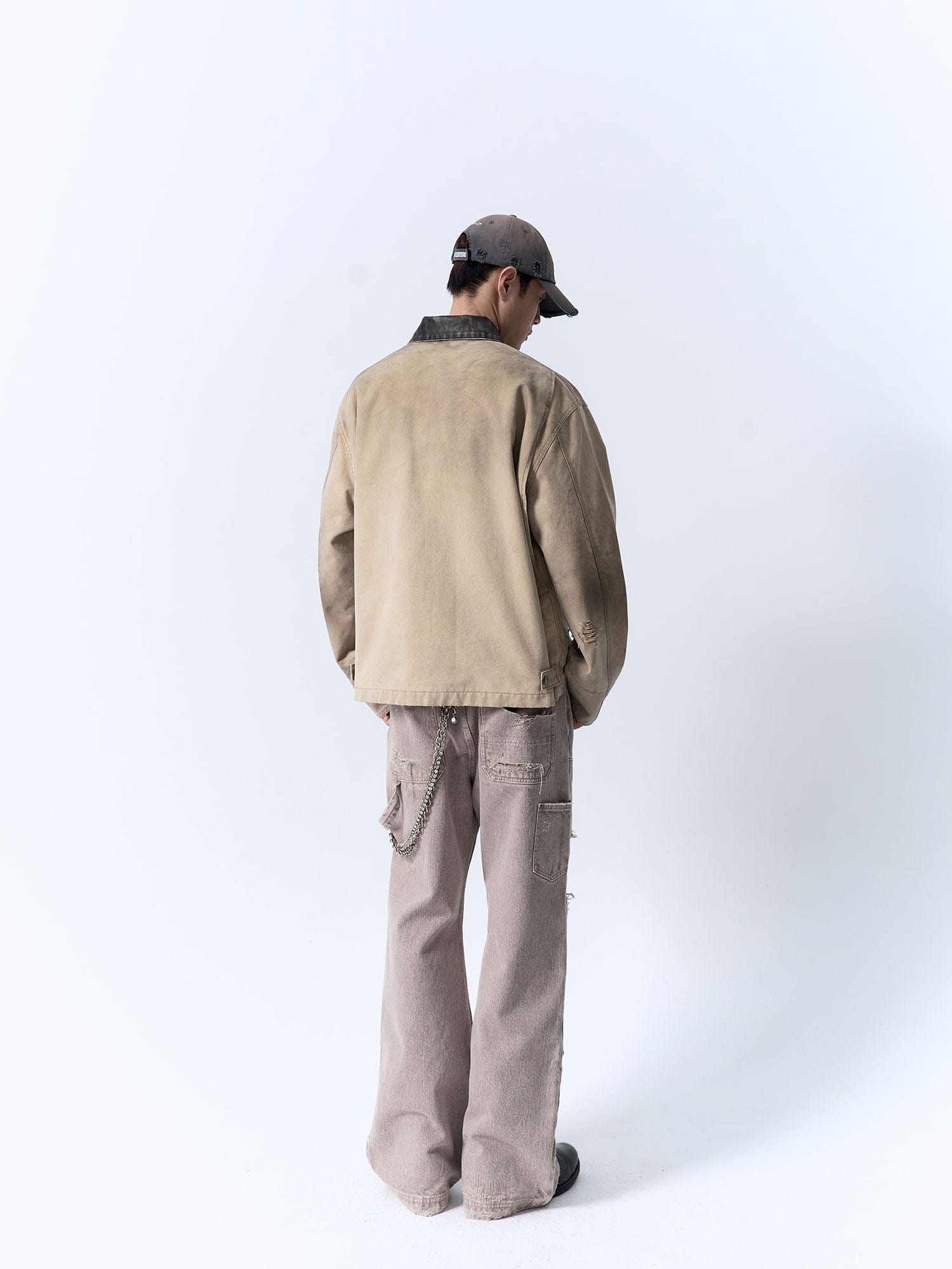 IN EXISTENCE Distressed Double-Knee Carpenter Jeans