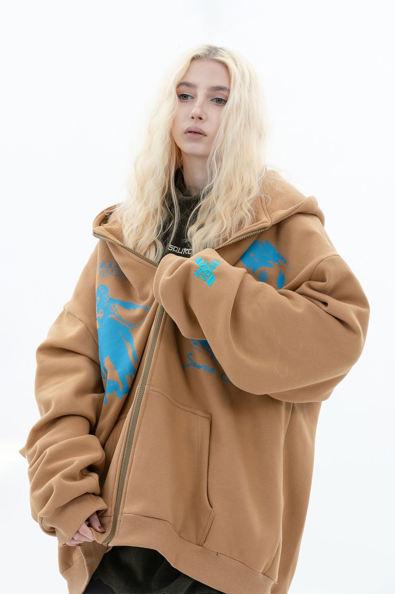 ERROR CODE ROBOT Fleetwood Mac Graphic Oversized Hooded Jacket, premium urban and streetwear designers apparel on PROJECTISR.com, ERROR CODE ROBOT