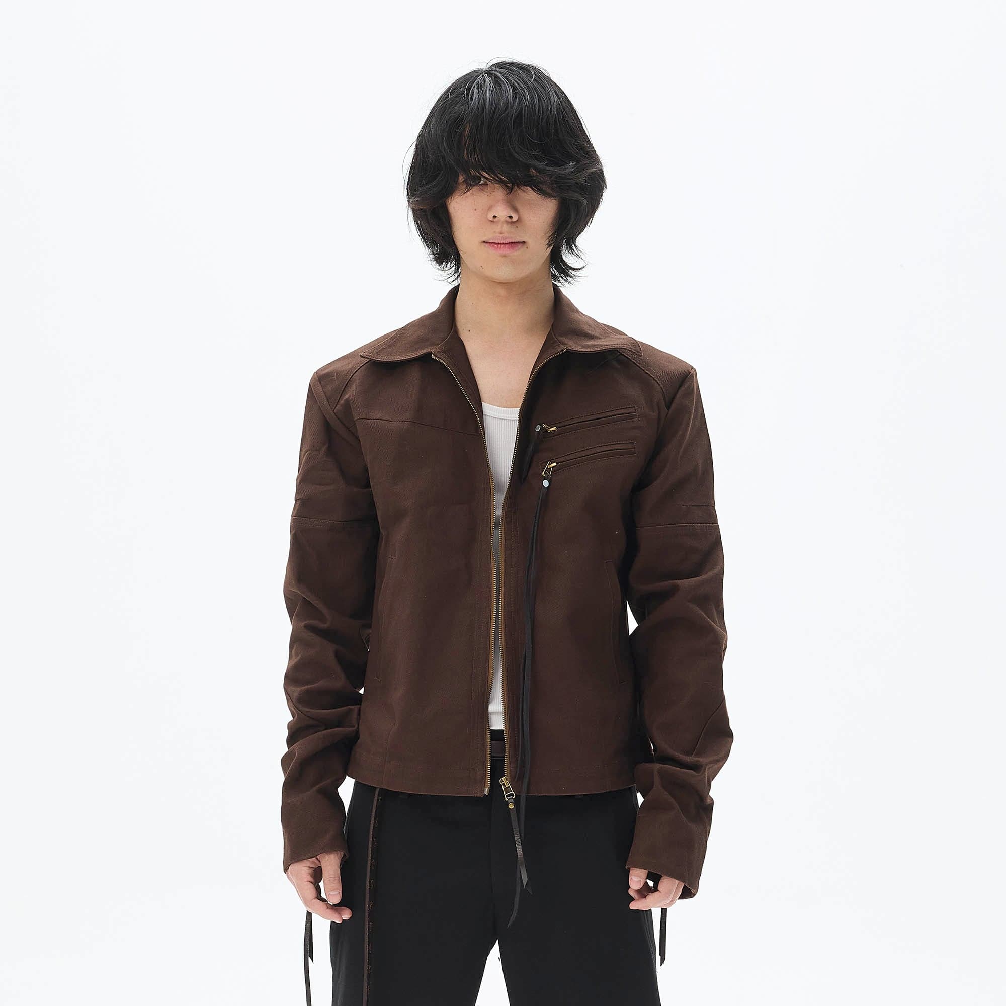 WHISTLEHUNTER Spliced Fringe-Zip Cinched-Waist Jacket