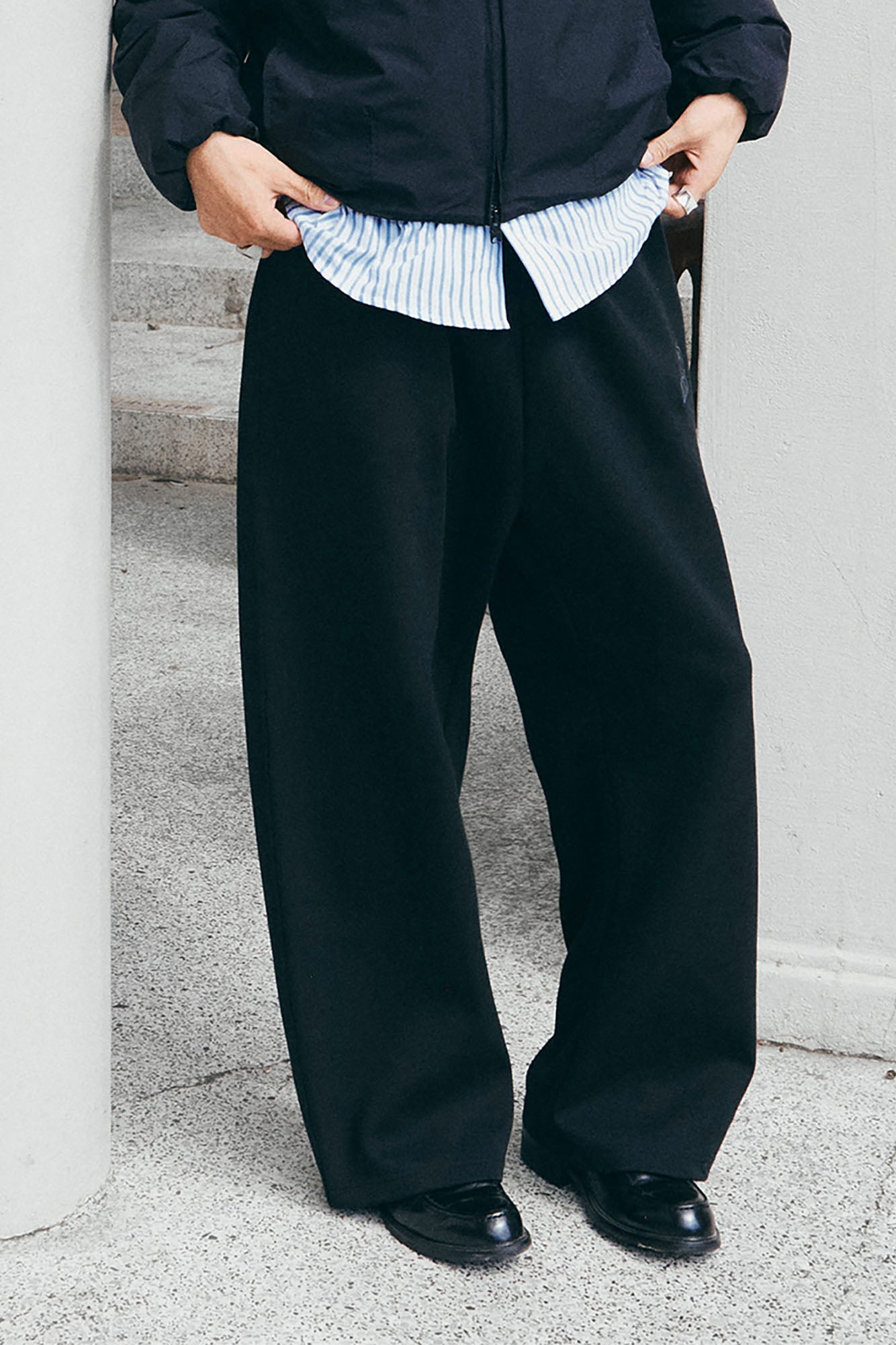 PMW Embroidered LOGO Curved-Leg Sweatpants, premium urban and streetwear designers apparel on PROJECTISR.com, PMW