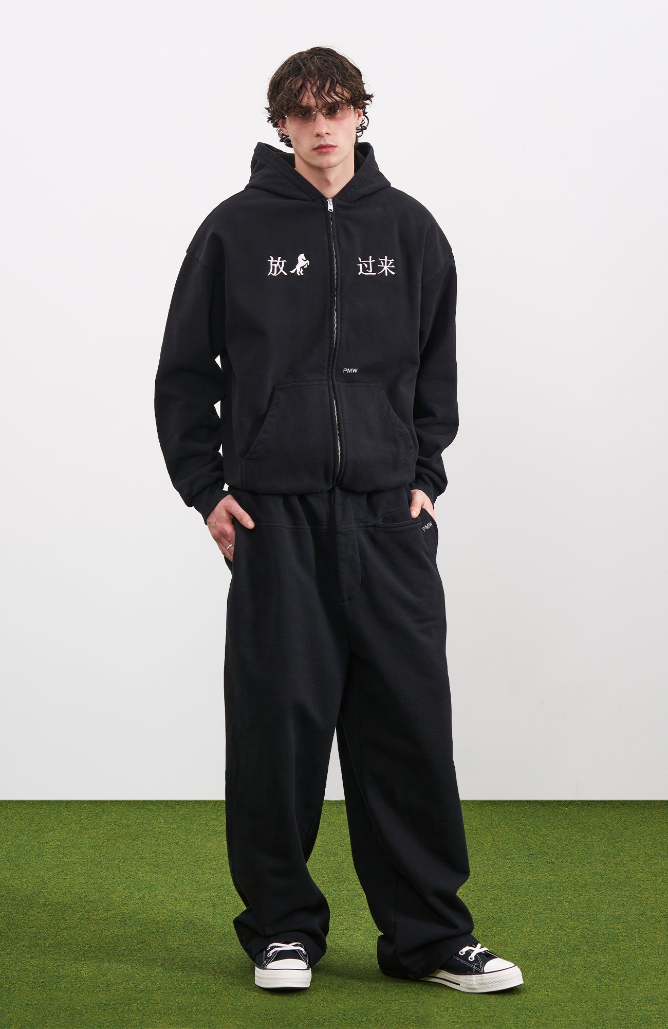 PMW Oversized Curved Wide-Leg Sweatpants, premium urban and streetwear designers apparel on PROJECTISR.com, PMW