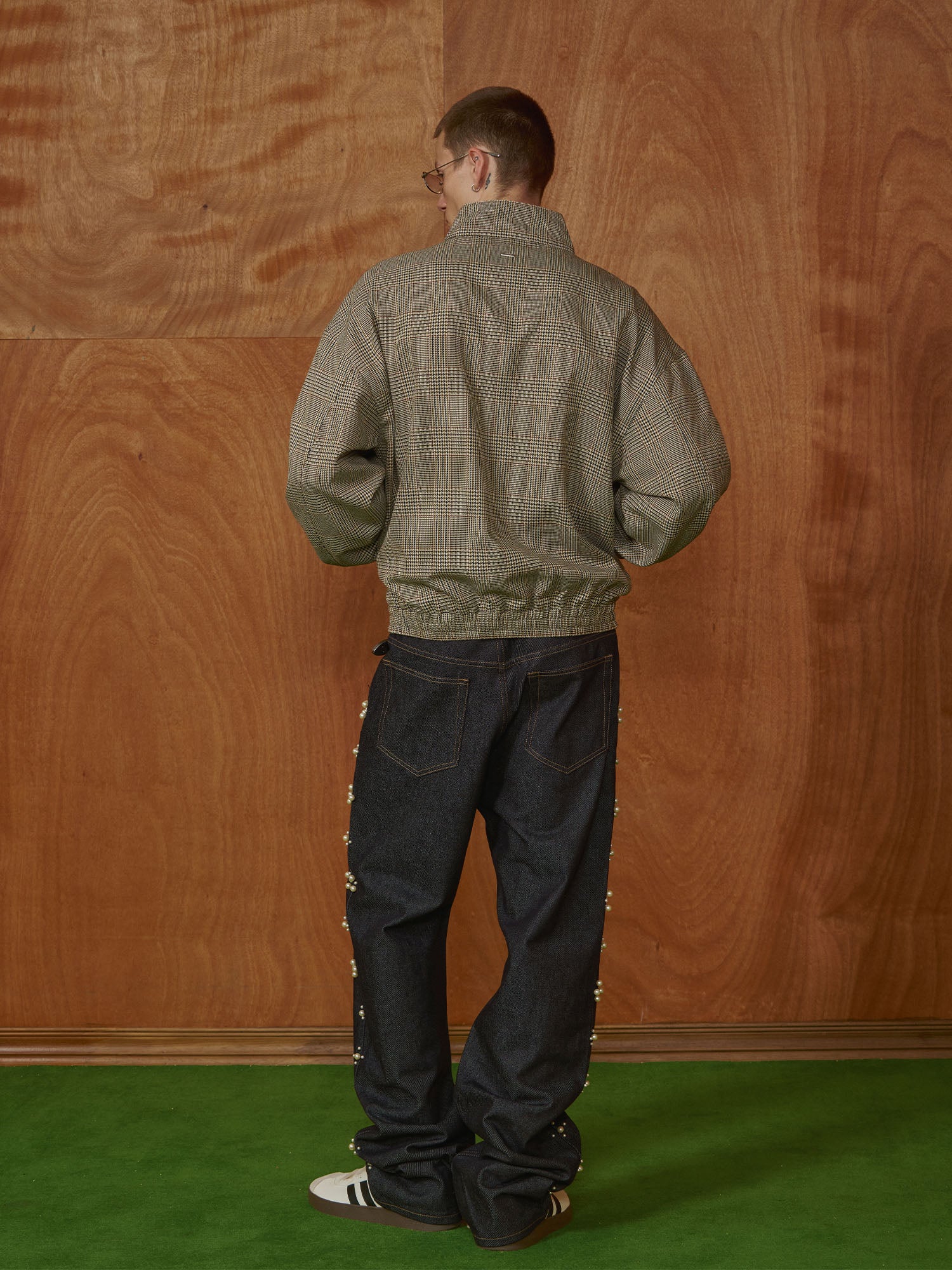 PMW Pearl-Embellished Raw Jeans, premium urban and streetwear designers apparel on PROJECTISR.com, PMW