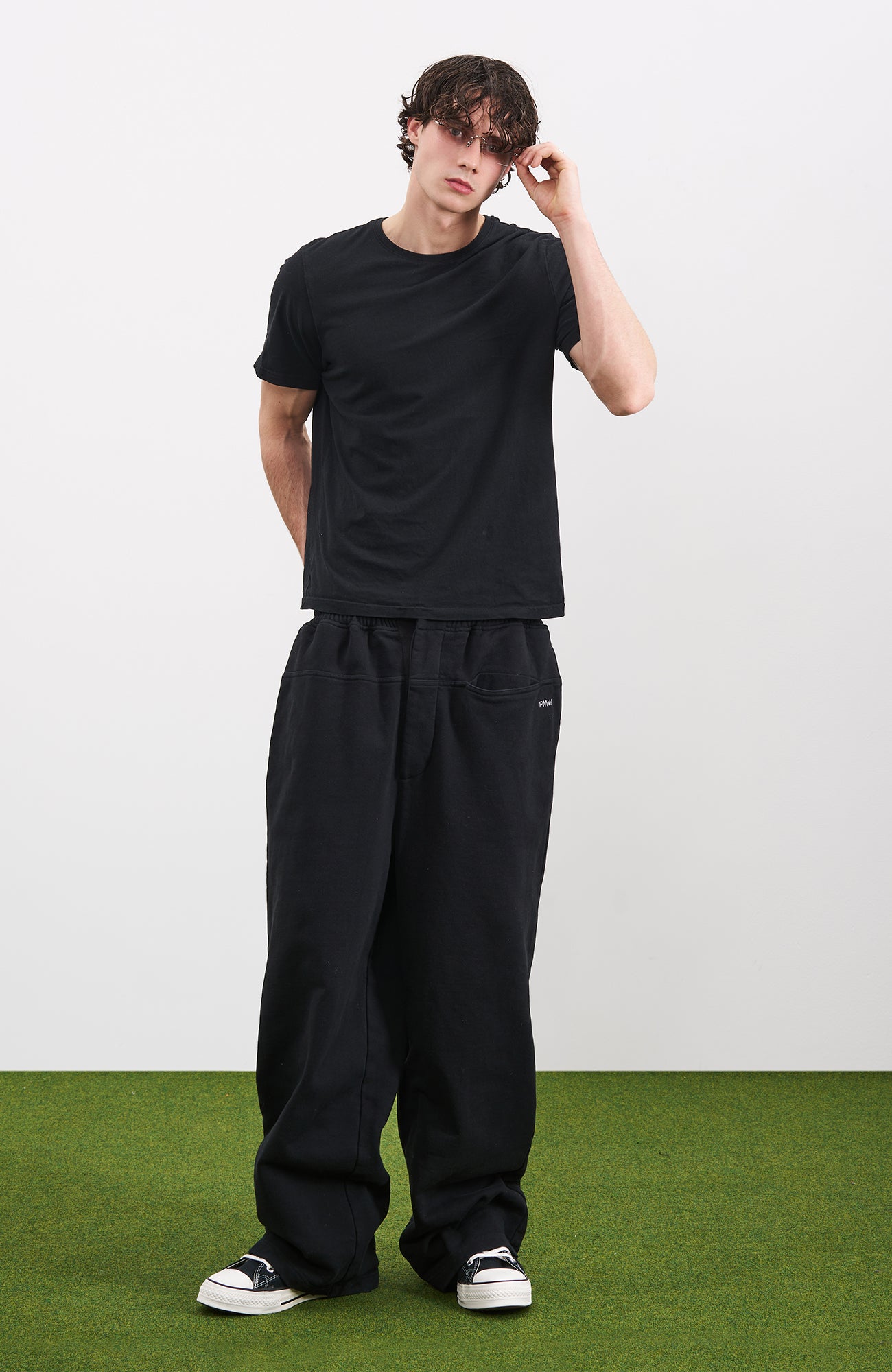 PMW Oversized Curved Wide-Leg Sweatpants, premium urban and streetwear designers apparel on PROJECTISR.com, PMW