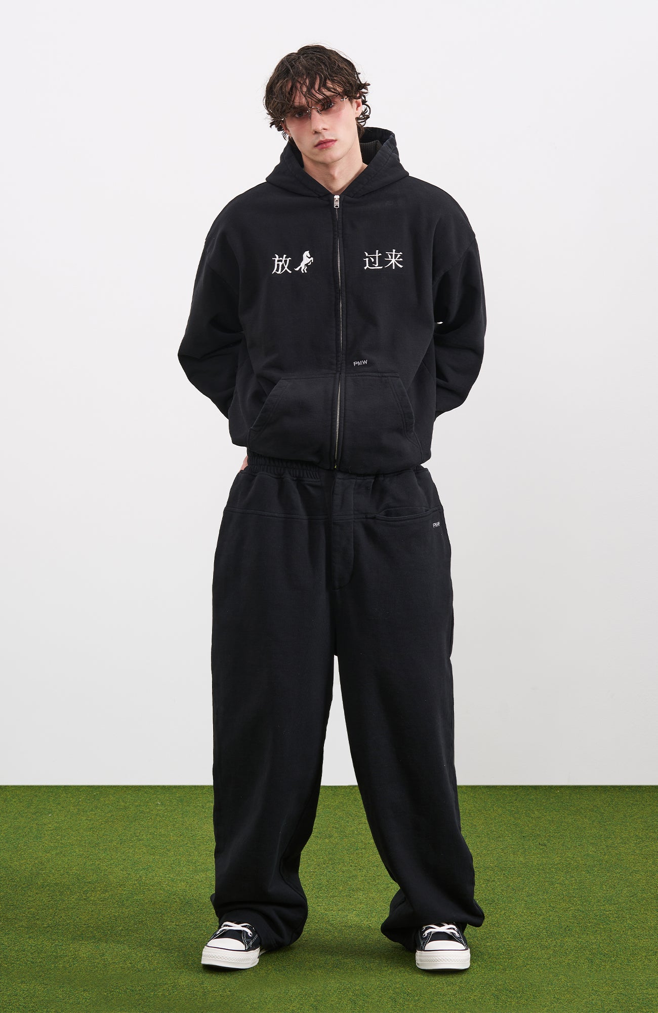 PMW Chinese Slogan Zip-Up Hoodie, premium urban and streetwear designers apparel on PROJECTISR.com, PMW