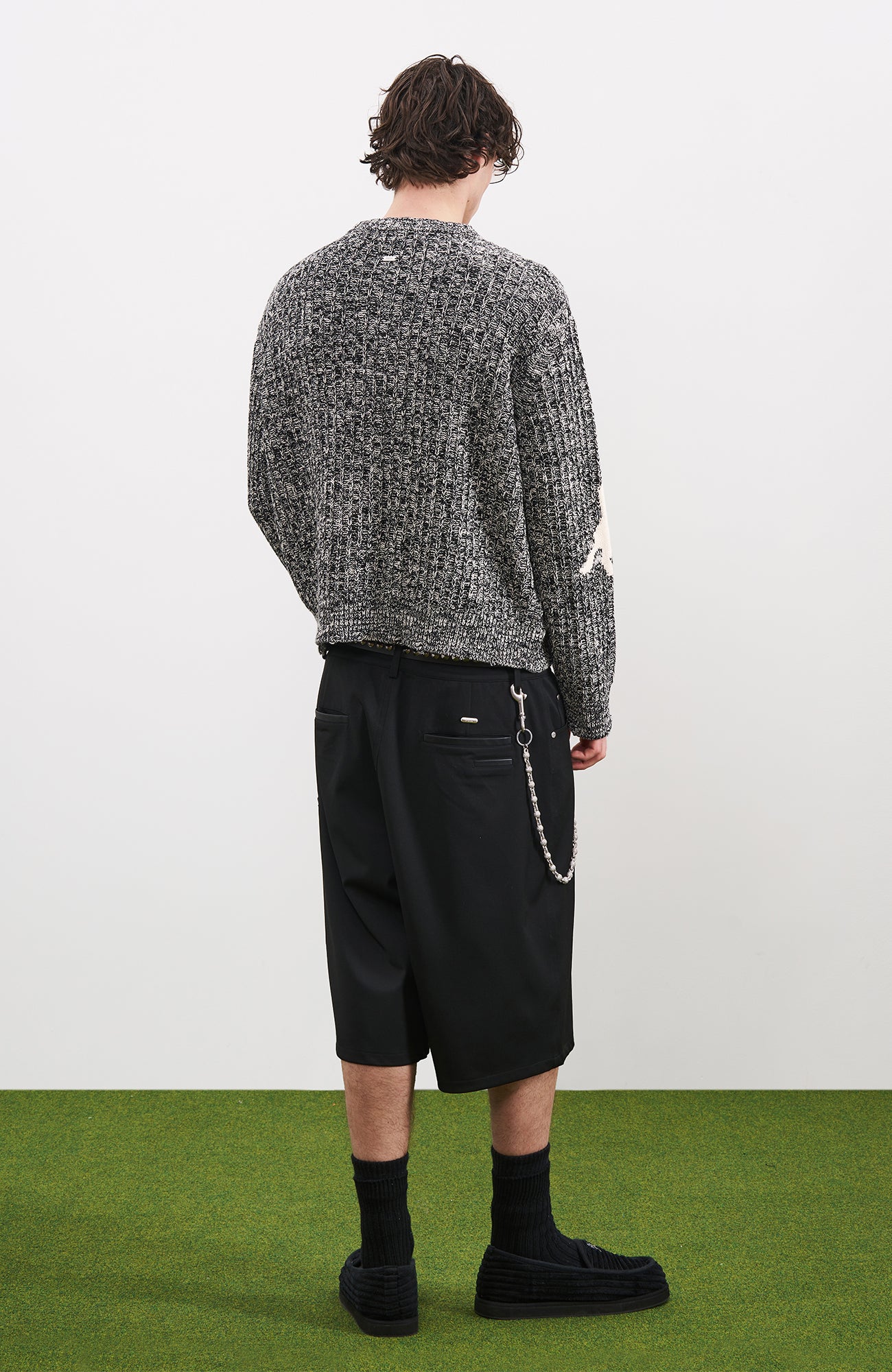 PMW Horse Elbow Patched Cable-Knit Sweater, premium urban and streetwear designers apparel on PROJECTISR.com, PMW