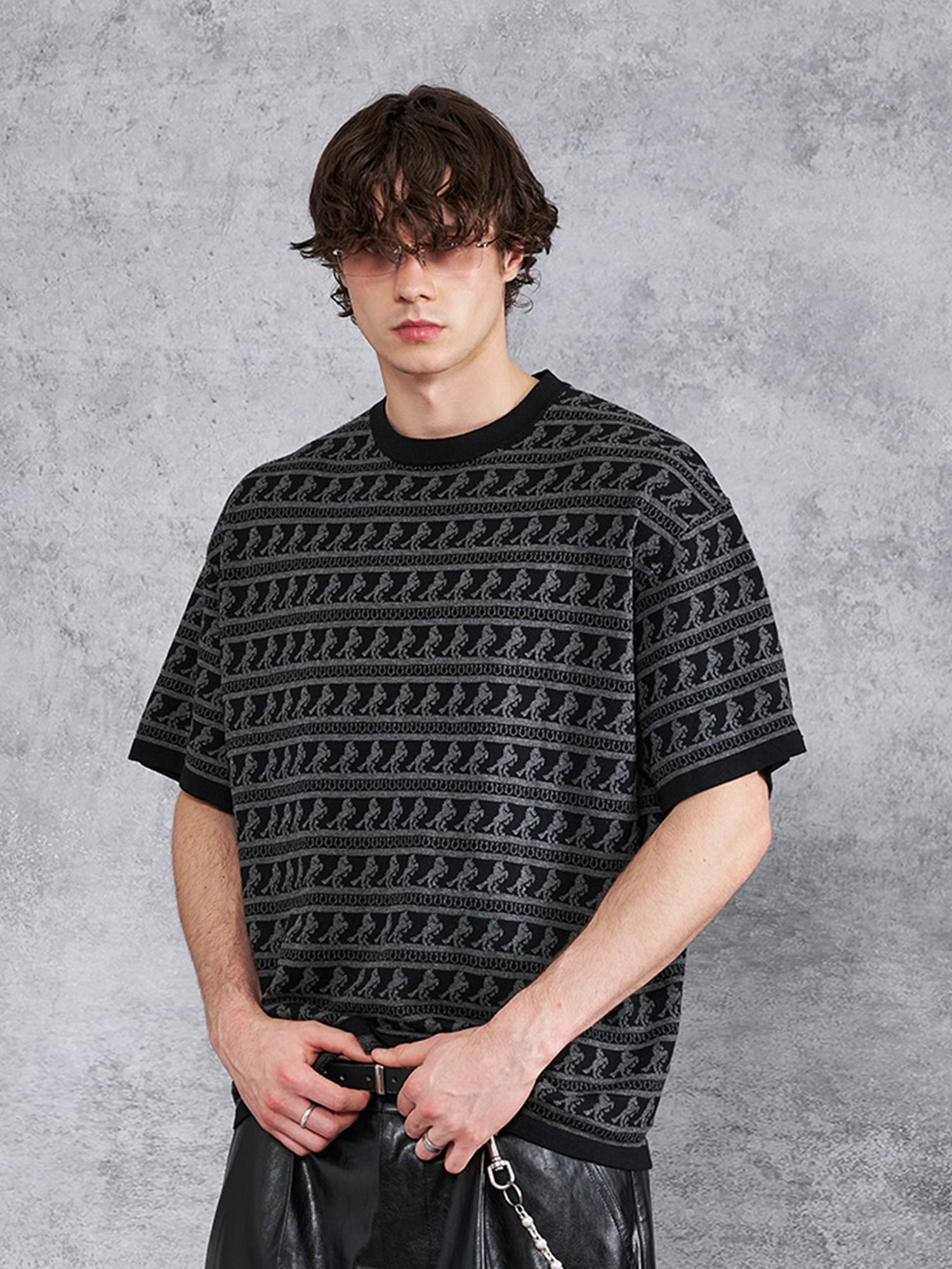 PMW Horse Jacquard Knitted T Shirt, premium urban and streetwear designers apparel on PROJECTISR.com, PMW