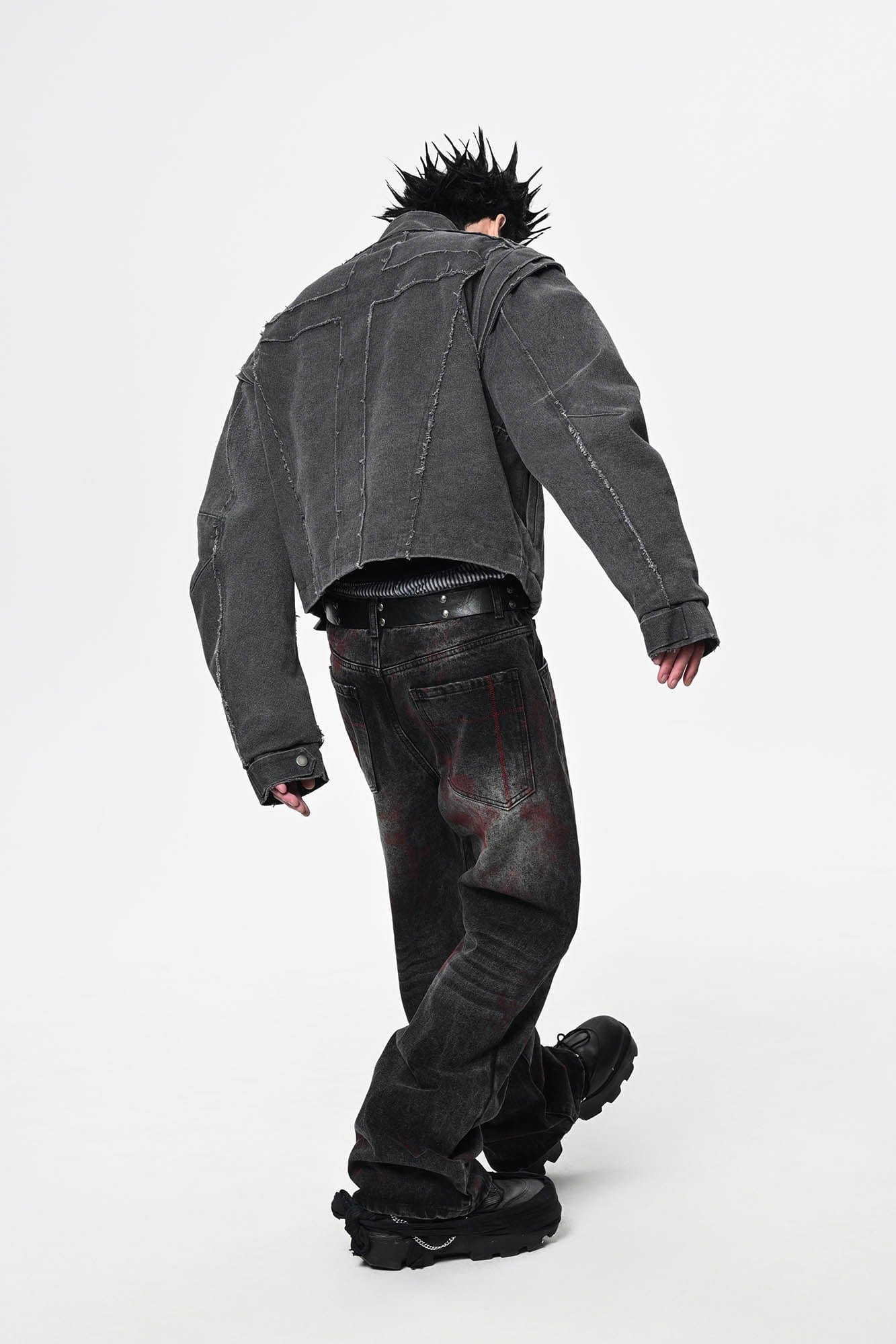 SAVAGEGROWTHWORLD Distressed Blood-Splatter Jeans