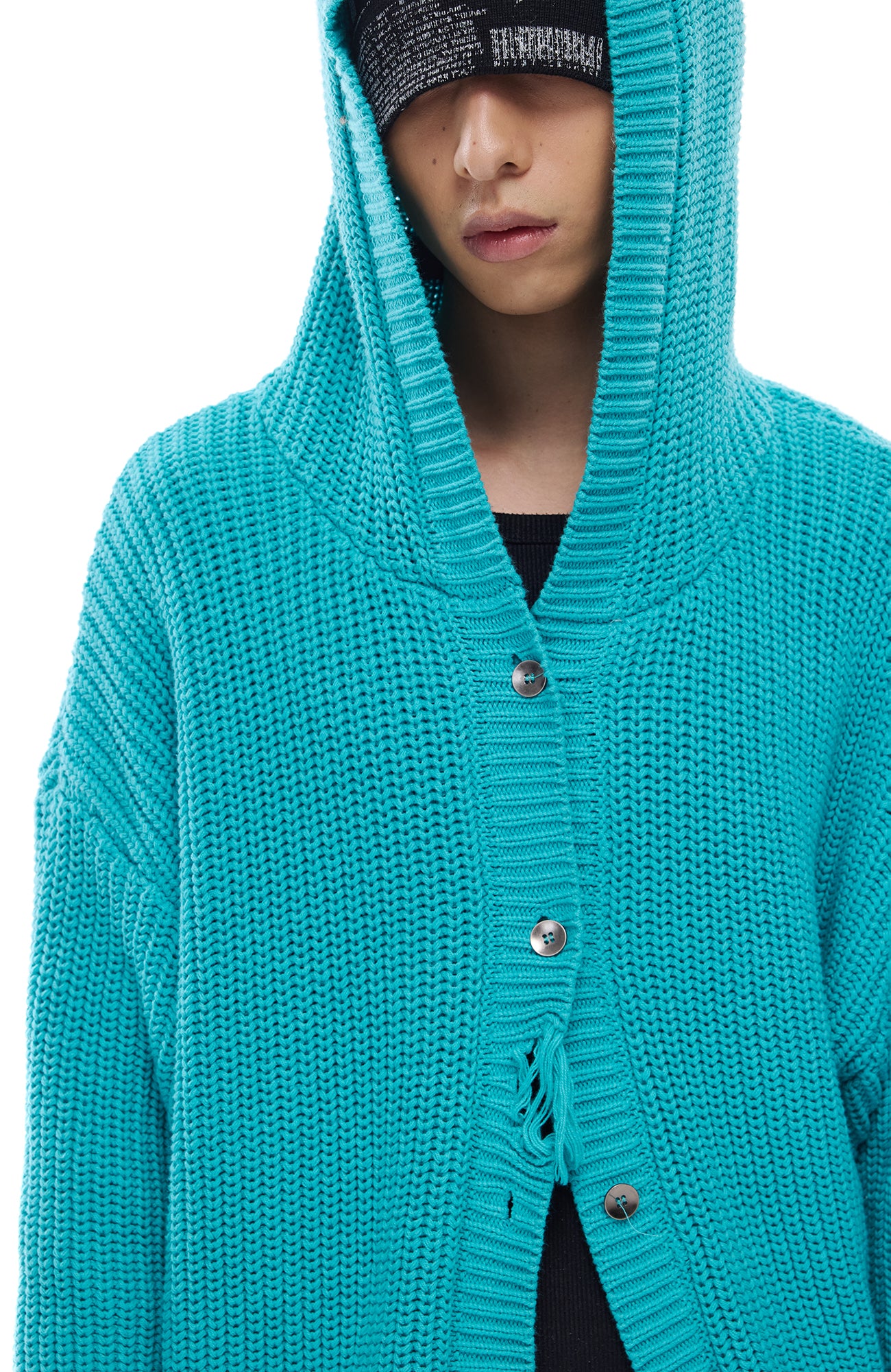 WHISTLEHUNTER Distressed Knit Hooded Cardigan