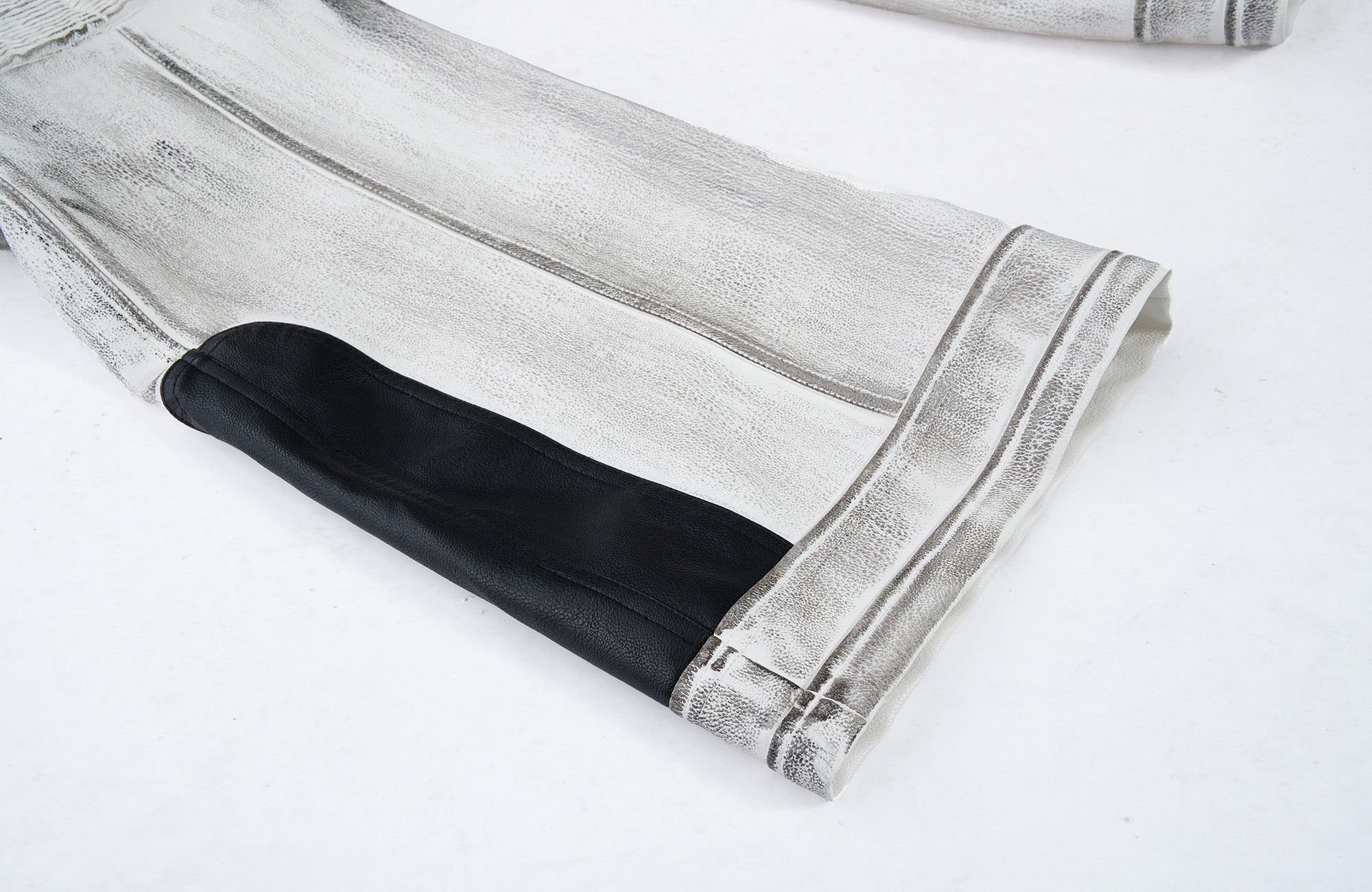 MOGONGSHE Distressed Techwear PU Moto Pants