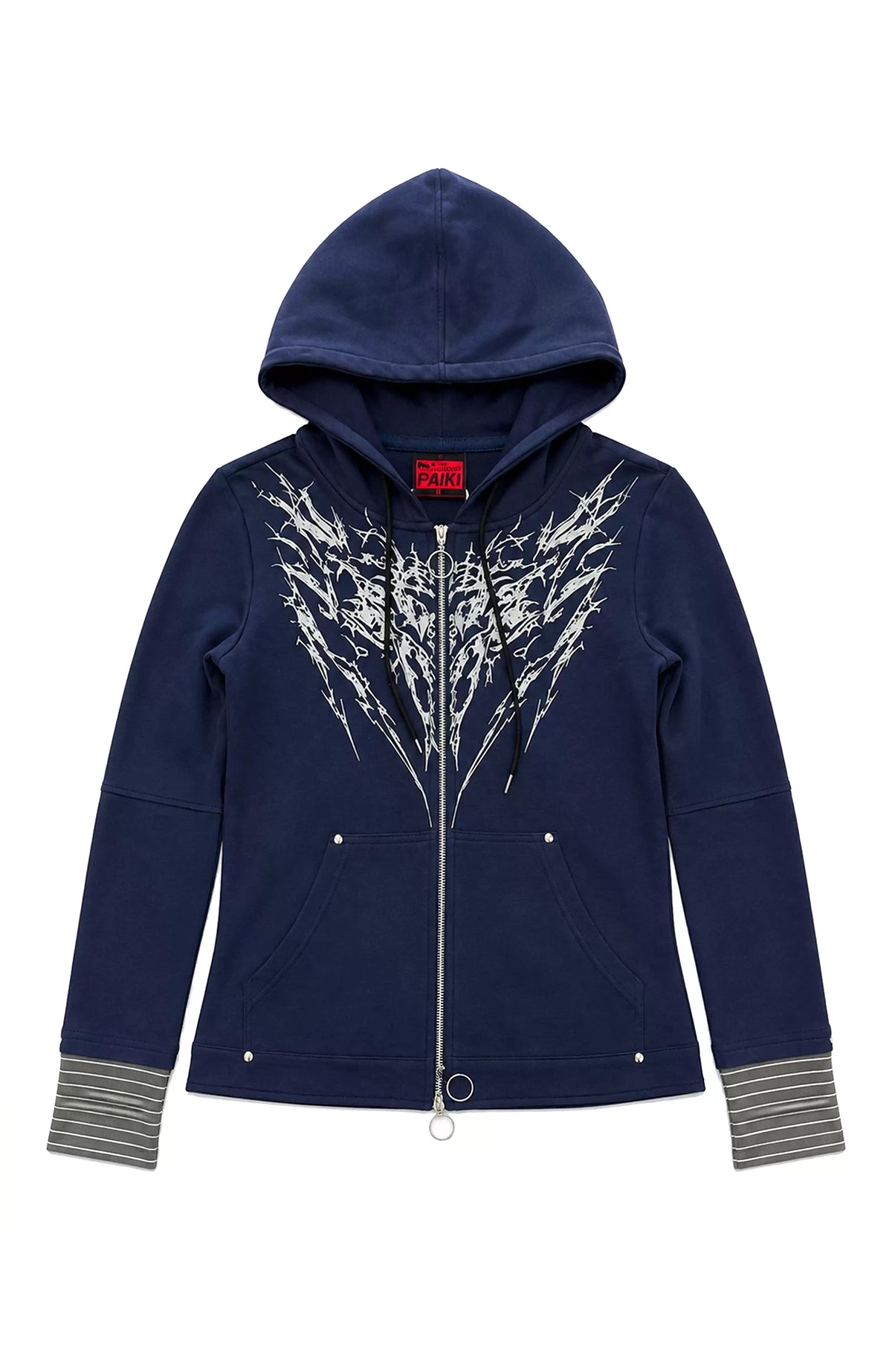 PAIKI Striped Layered Zip-Up Hoodie
