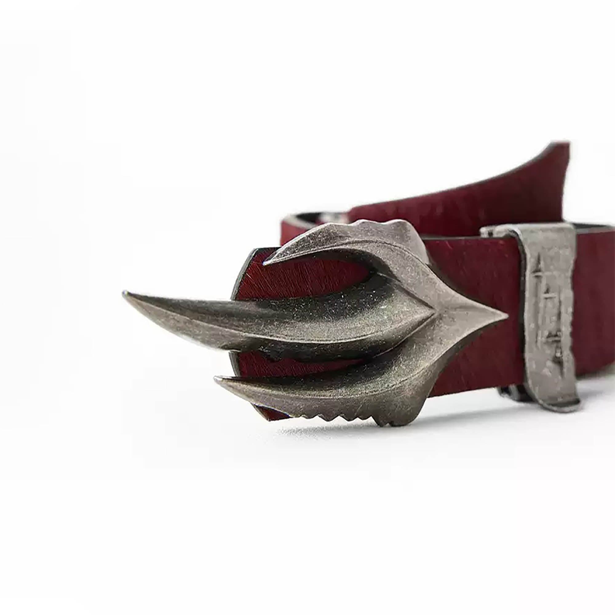 FLYERRER Gothic Buckle Cross-Star Hair-on Leather Belt