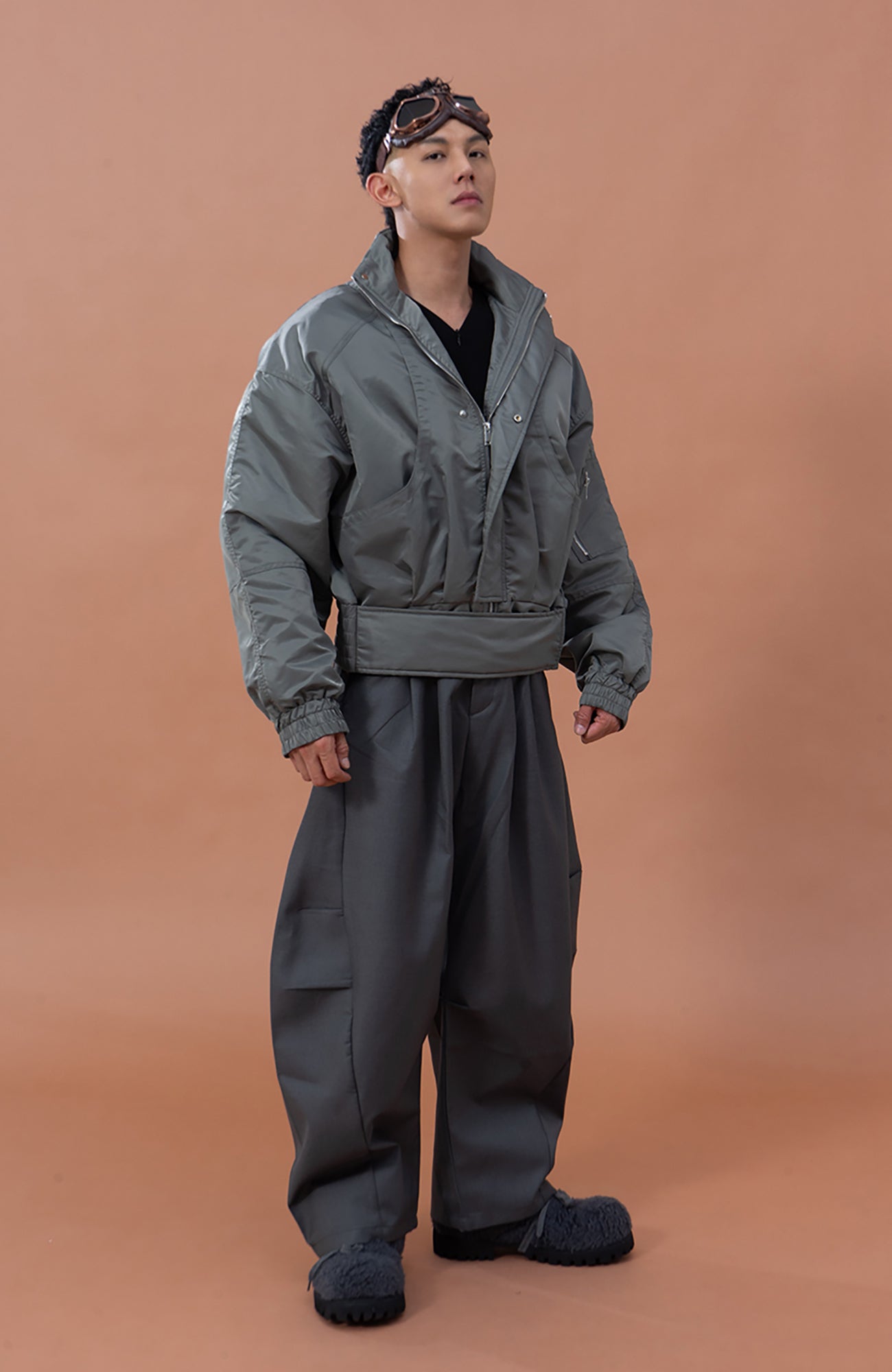 CLP Essential Pleat Curved-Leg Trousers, premium urban and streetwear designers apparel on PROJECTISR.com, CLP