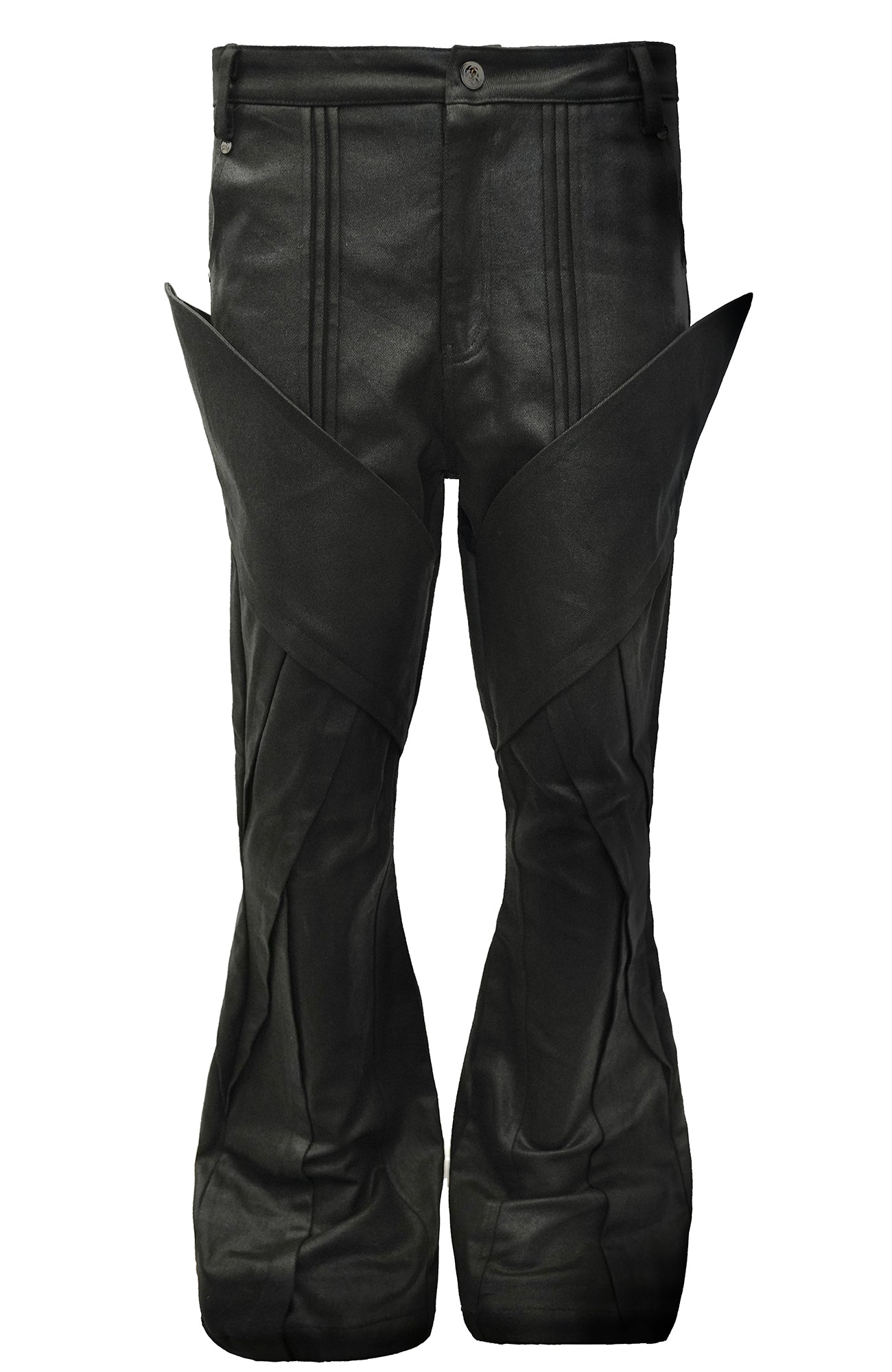 SSIN7 Wing Pocket Waxed Flared Jeans